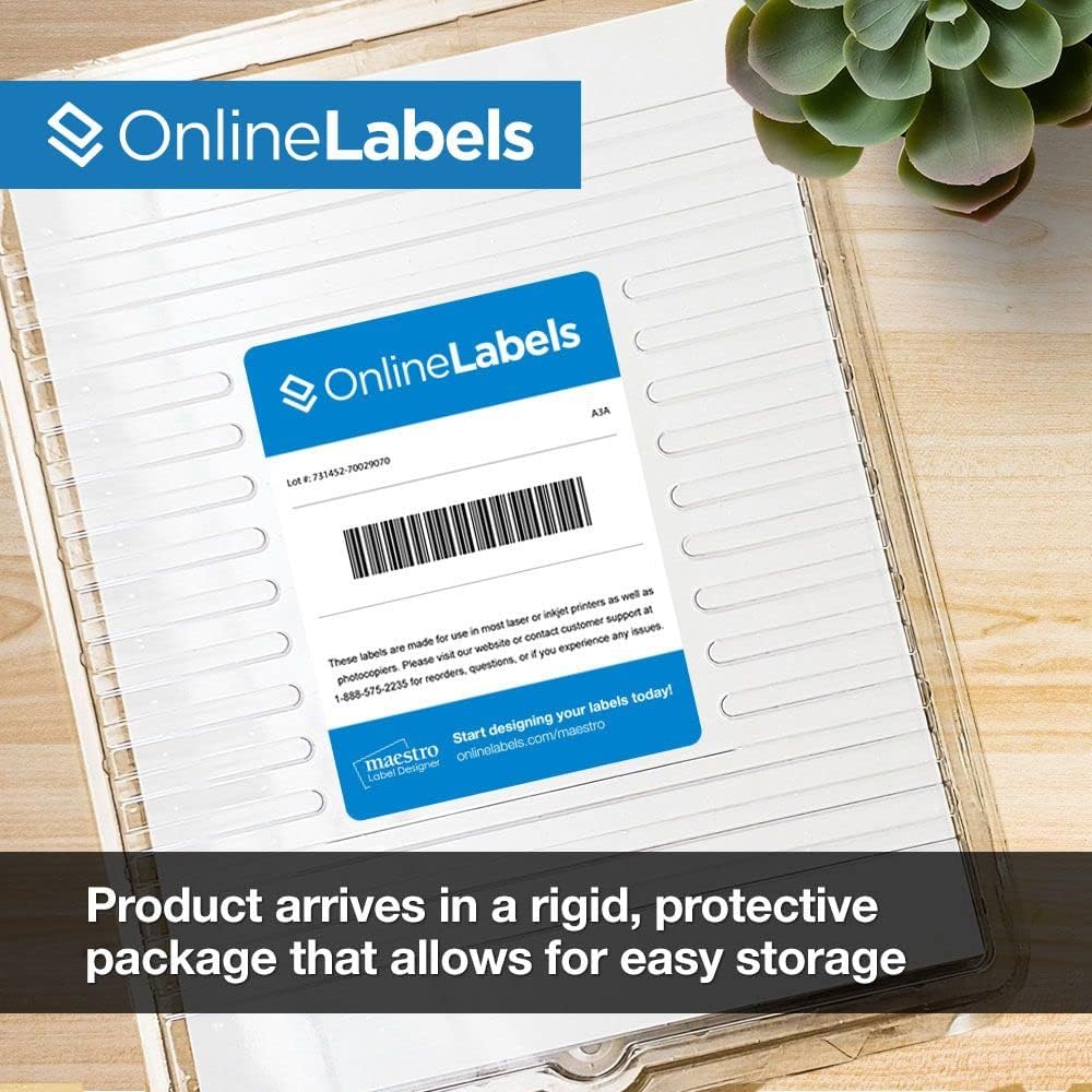 4 x 2.5 Rectangle Labels - Permanent, White Matte - Address, Shipping, Mailing, Gift Labels - Pack of 2,000 Labels, 250 Sheets - Inkjet/Laser Printers - Online Labels
