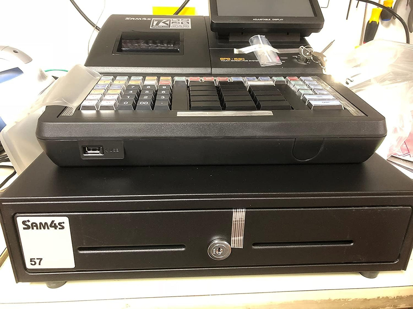 HK SYSTEMS SAM4S Cash Drawer Insert Money Tray 57 with 160key Wet Cover, 5 Bills and 5 Coins (Bundle)