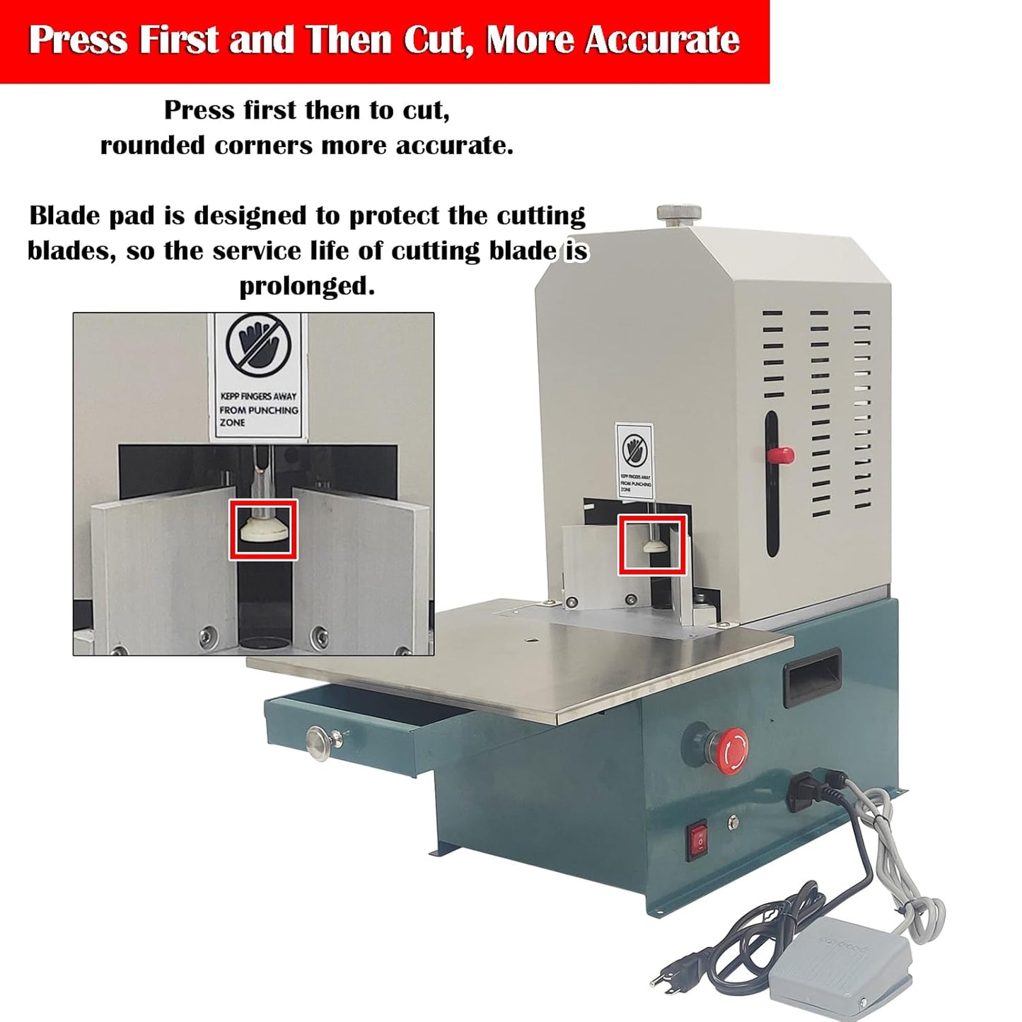 Eelectric Corner Rounder Cutter Machine, 180W Heavy Duty Paper Punch Cutter with R3 R4 R5 R6 R8 R9 R10 Seven Blades, Metal Corner Rounder Punch for Office Business Cardstock Plastic PVC