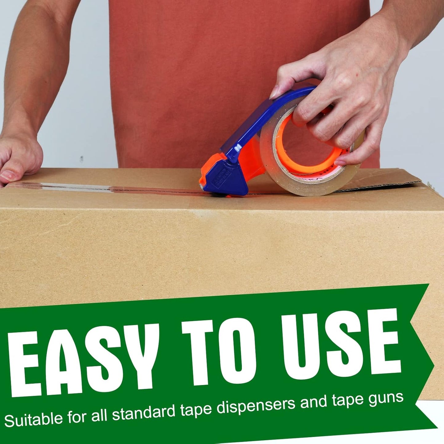 HERKKA Clear Packing Tape, 24 Rolls Heavy Duty Packaging Tape for Shipping Packaging Moving Sealing, Thicker Clear Packing Tape, 2 inches Wide, 65 Yards Per Roll, 1560 Total Yards