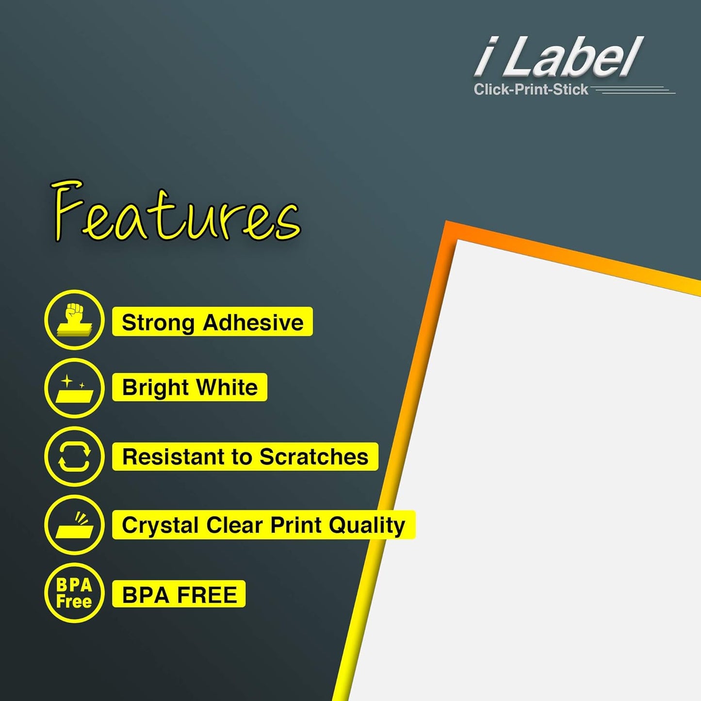 8.5" x 11" Full Sheet Label Sticker Paper for Laser & Inkjet Printers[500 Sheets,500 Labels]