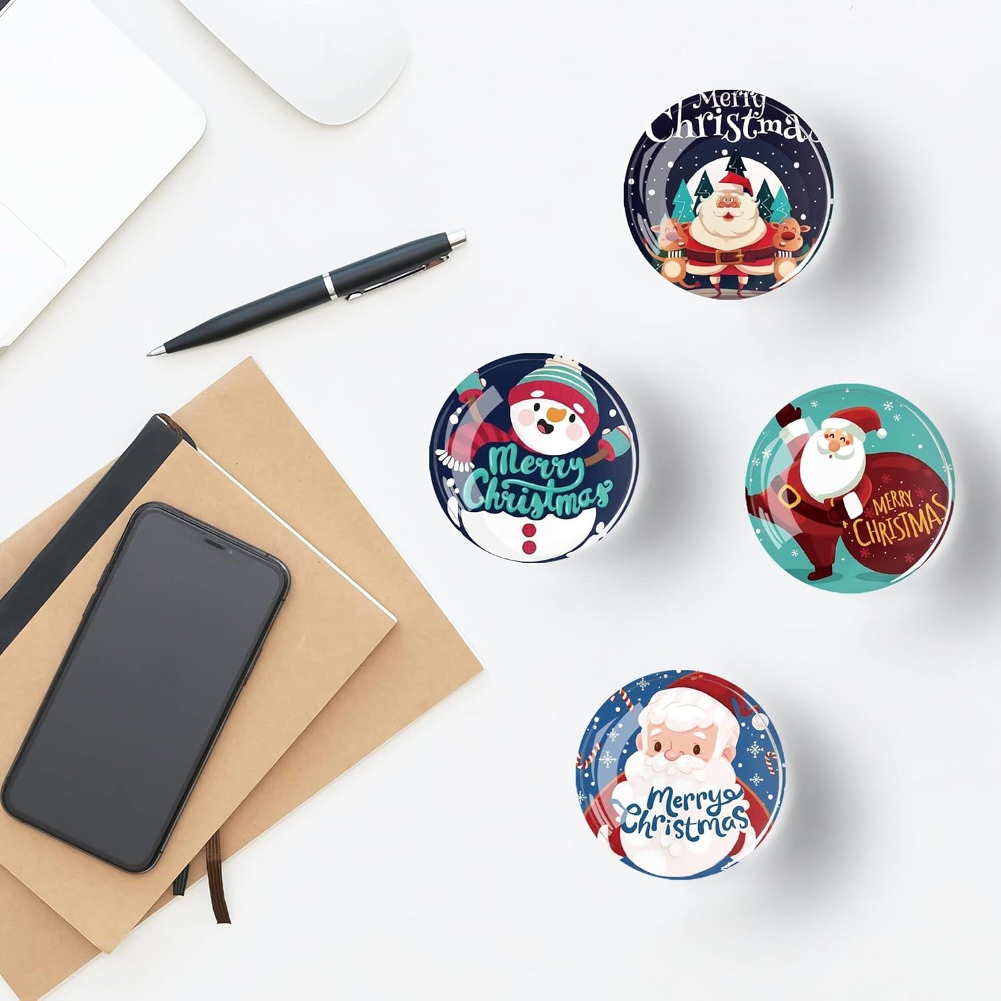 12Pcs Christmas Refrigerator Magnet Fridge Sticker,Christmas Fridge Magnets Decoration for Crafts,Strong Fridge Magnets for Kitchen, School,Office Whiteboard, Cabinet and Dishwasher