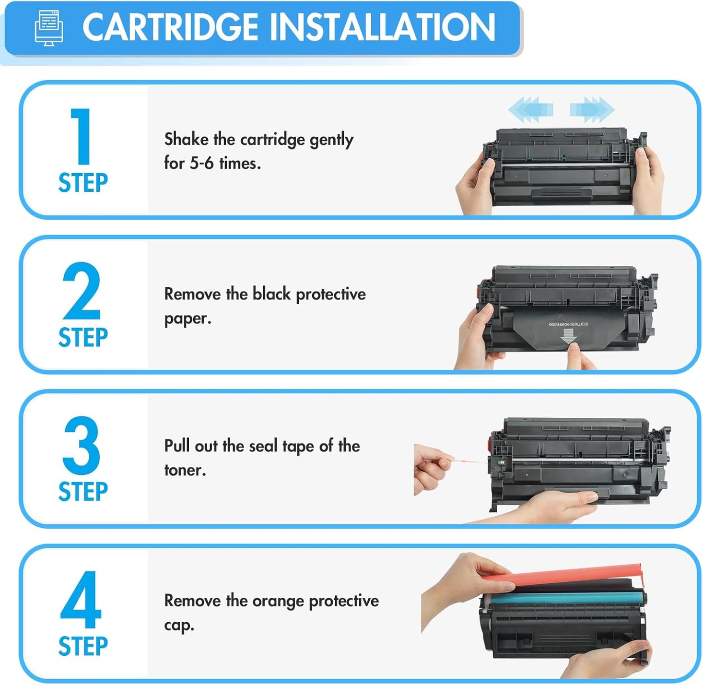 148A Toner Cartridge Black 148X Compatible Replacement for HP 148A 148X W1480X W1480A for HP Laserjet Pro 4001n 4001dw 4001dn MFP 4101fdw 4101fdn Printer Ink (2 Pack)