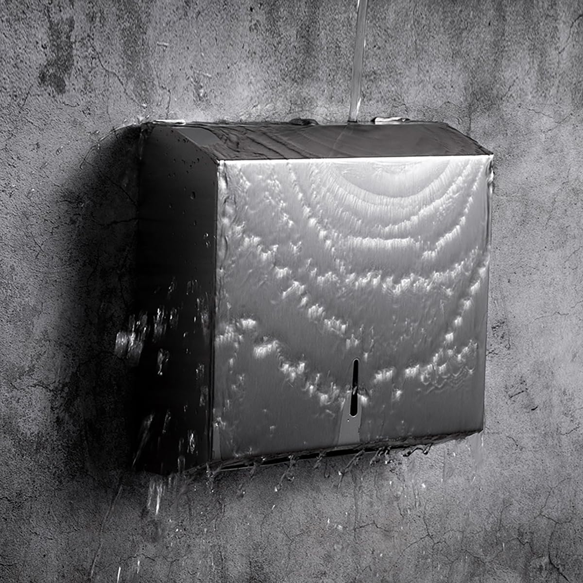 Comercial Paper Towel Dispenser Wall Mount, Stainless Steel Hand Towel Dispenser with Lock, Trifold/C Fold Paper Towel Holder for Bathroom Kitchen Office Public Places, Large Capacity Tissue Holder