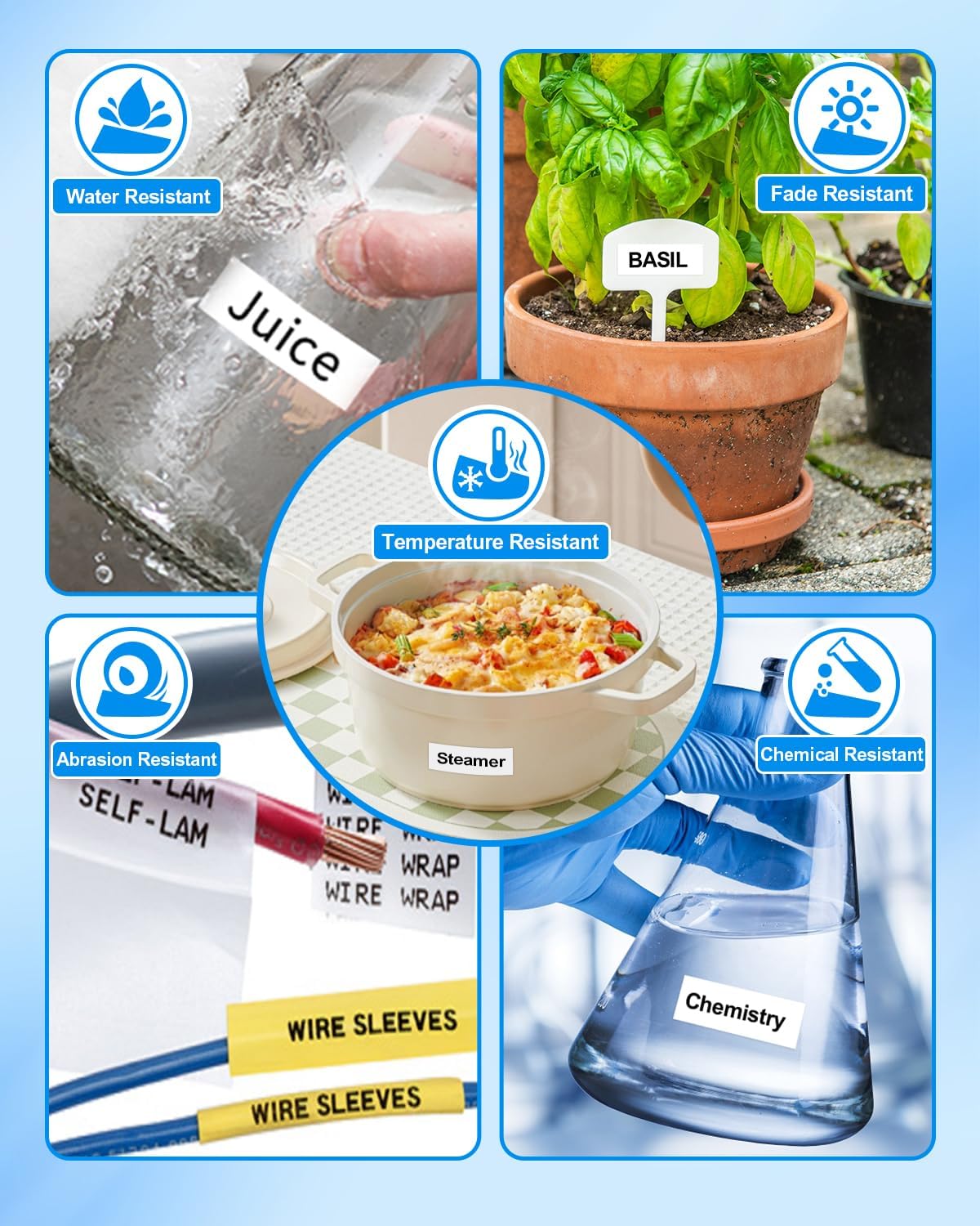 6-Pack Label Maker Tape Replace for TZe231 Tze Tz Tape 12mm 0.47 Inch Laminated White Compatible with Brother P Touch Label Maker PT-D210 PT-D200 PT-D220 PT-H100 PT-H110 PT-D600, Black on White