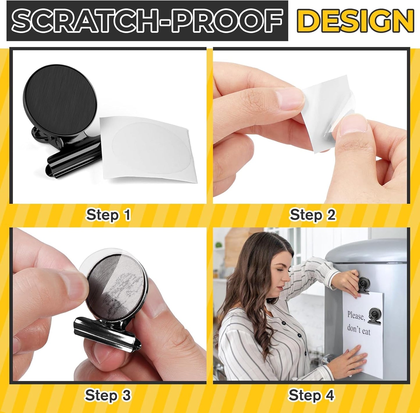 60 Pack Heavy Duty Magnetic Clips, Fridge Refrigerator Magnets, Whiteboard Magnet Clips, Refrigerator Magnets Clip, Non-Scratch Clip Magnets for Whiteboard, Office, Locker, Photo Displays