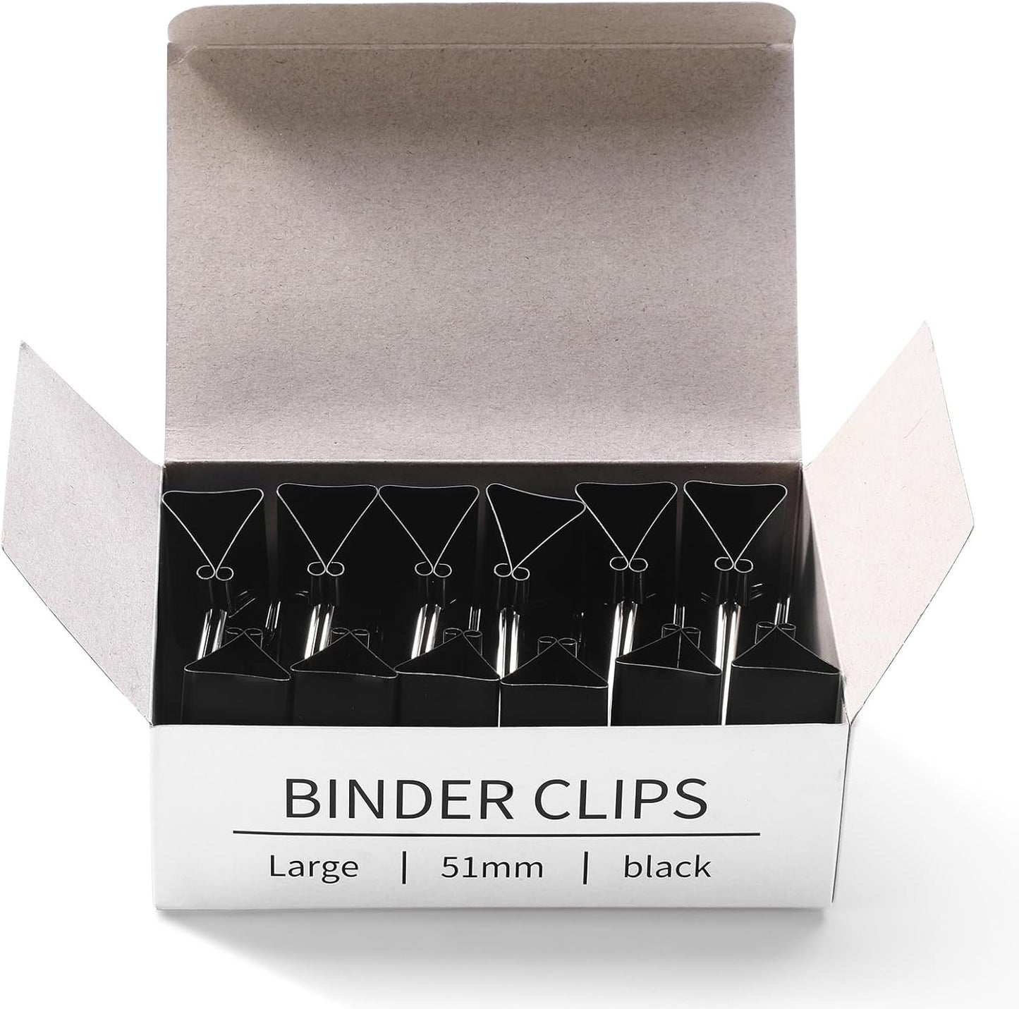 Eclirgan 1.9-Inch Large Binder Clip with Heavy-Duty/Folding/Rust-Resistant,48-Pack Thick Metal Office Clip in 4 Boxes,Black Paper Clamps for School/Outdoor Use/Office/Home