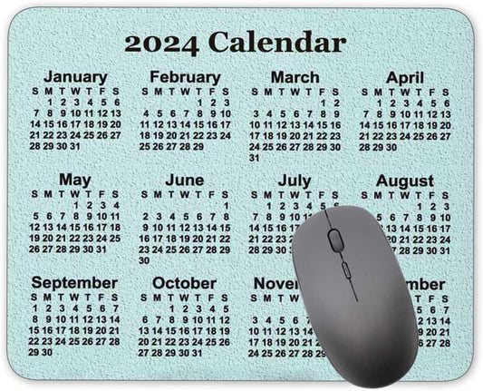 Calendar Mouse pad, Natural Rubber Mouse Pad, Quality Creative Gaming Rectangle Mouse Personalized Desk Mouse Pad 9.5 inch x 7.9 inch (Calendar 2024)