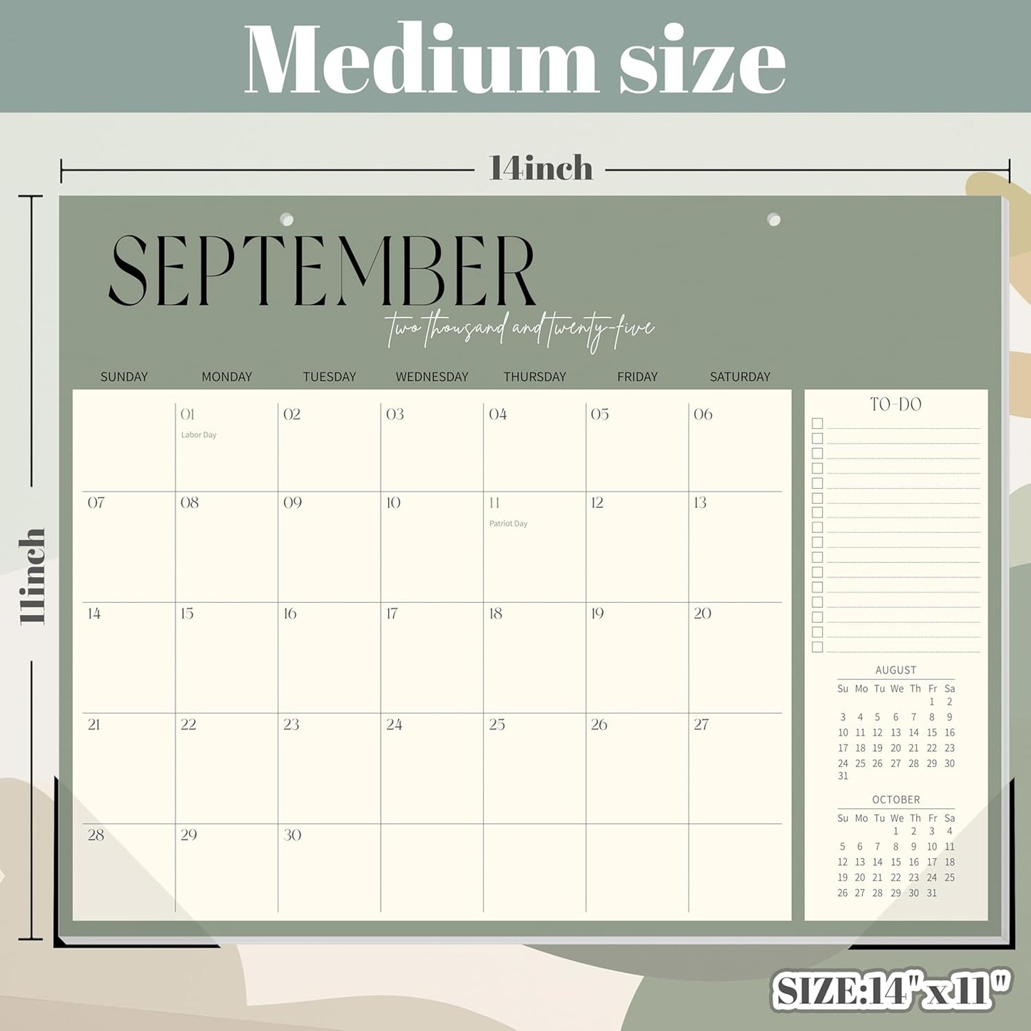 Guasslee Desk Calendar 2025-2026, Desk Top Calendar 2026, 19-Month School Year Desk/Wall Calendar, Sep. 2025-Mar. 2027, 14" X 11" Monthly Planner With Thick Paper For Office Home School Organizing