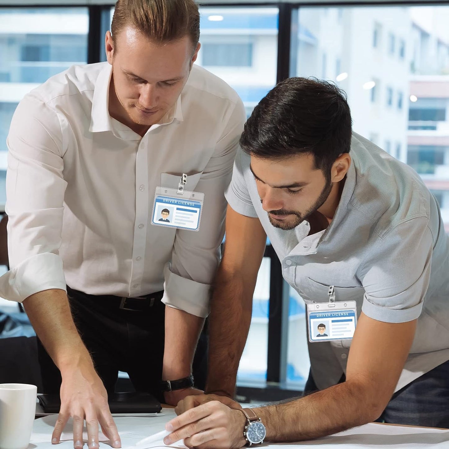 300 Sets Clip on Name Tag Clear Name Badge with Clip Waterproof PVC ID Badge Holder Transparent Name Tag Holder with Resealable Zipper Seal and Metal Badge for Teacher Worker