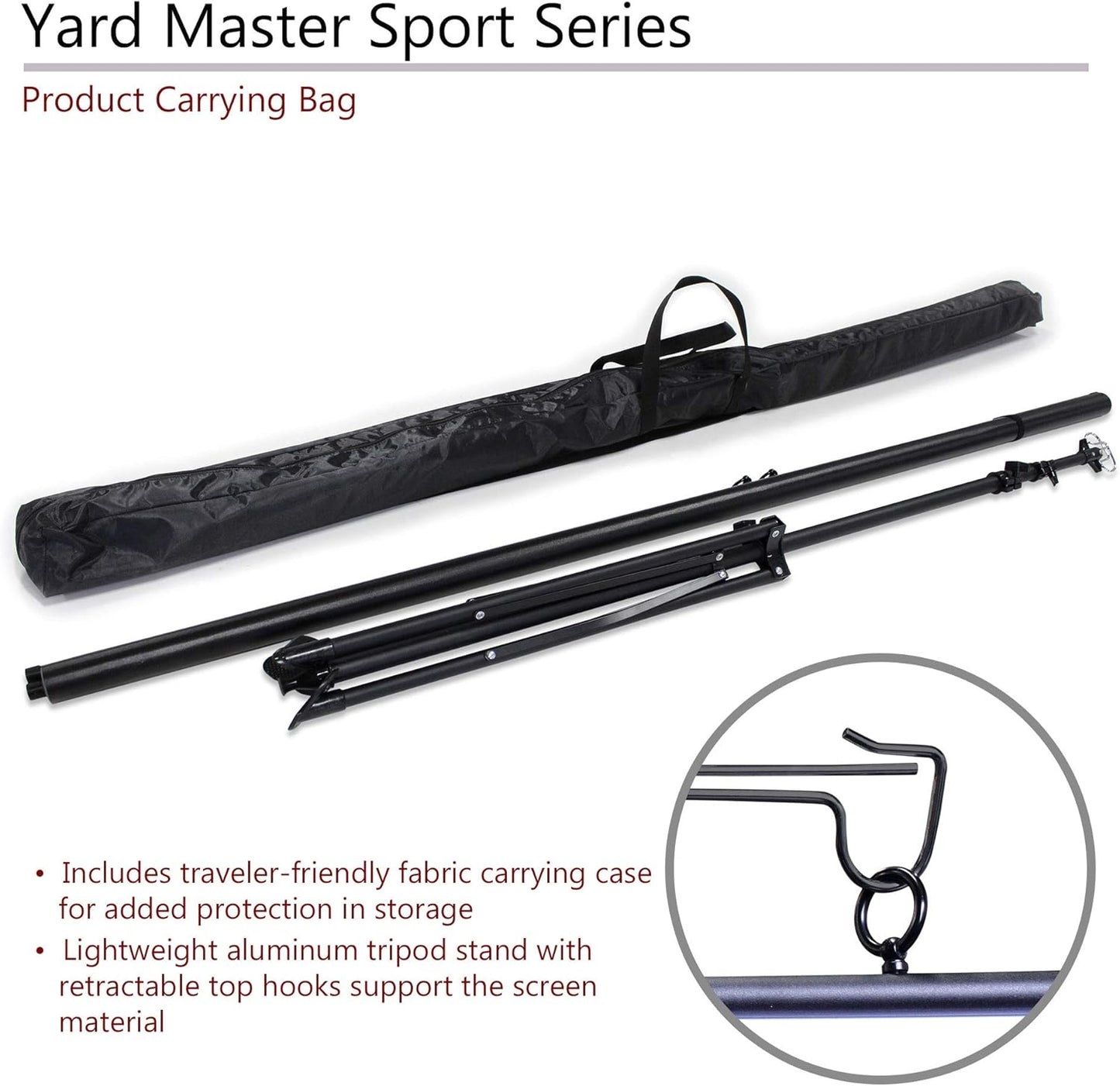 Elite Screens Yard Master Sport, 110-Inch Portable Projector Screen, Dual Tripod/Wall Hanging 2-in-1 Design, 4:3, MaxWhite 1.1 Gain, 180 Degrees, 4K Ultra HD & 3D Ready, Indoor/Outdoor w/ Carry Bag