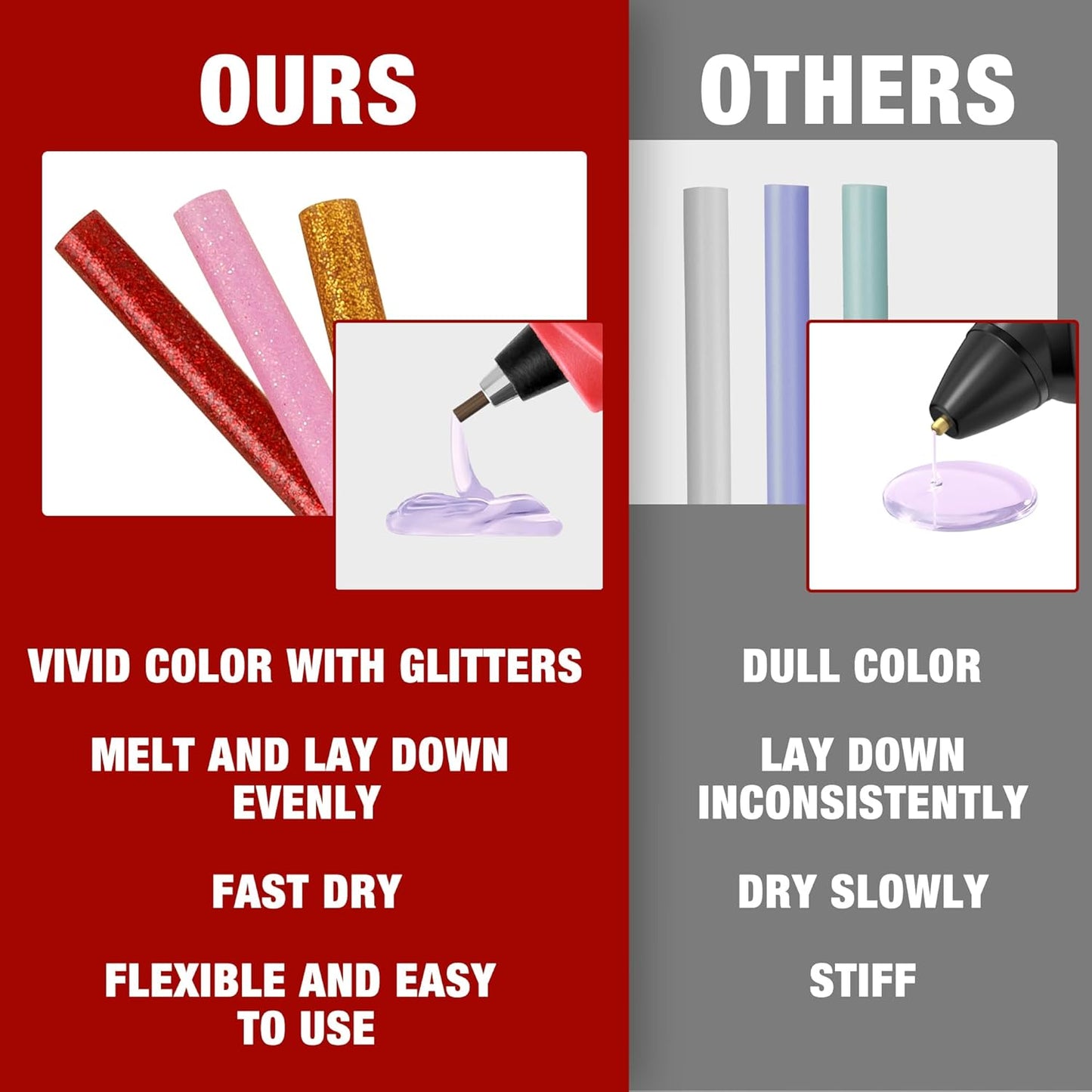 Arrow Mini Hot Glue Sticks, 200 Pack Multi Colored Glue Gun Sticks, Hot Melt High Viscosity All-Purpose Gun Stick in 15 Colors for DIY Art Craft