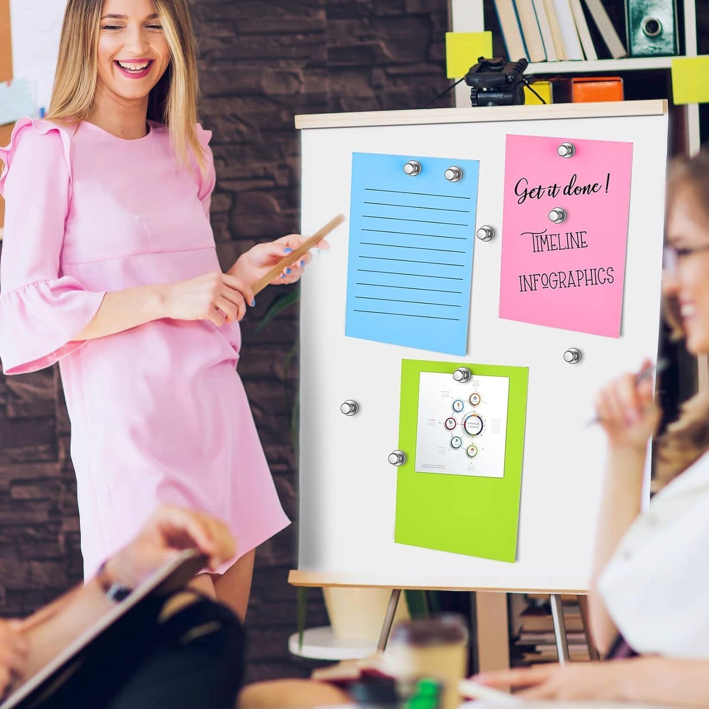 60 Pack Refrigerator Magnets - Whiteboard and Fridge Magnets, Small Neodymium Push Pin Magnets for Locker, Map, Kitchen, Office, School