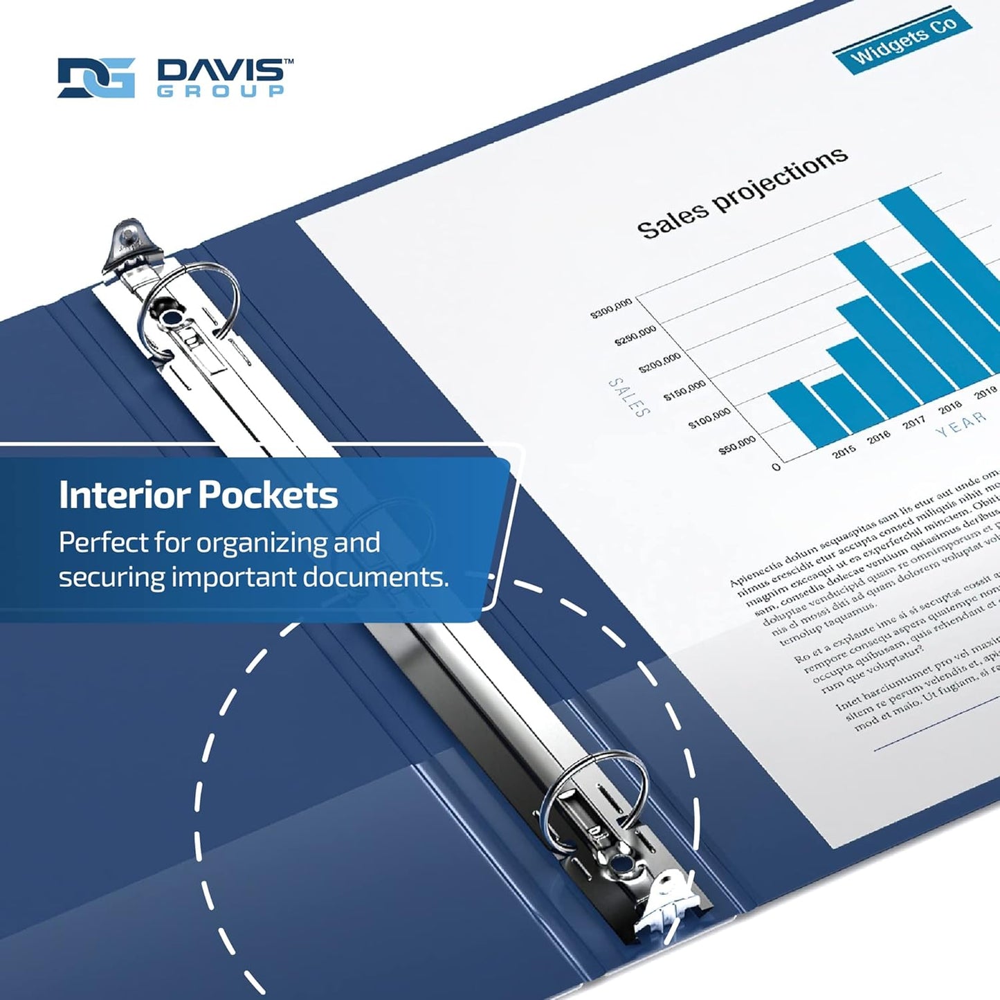 Easyview Premium 3-Ring Binders with Clear-View Covers and Round Rings, Binders for School or Office, 2 Inch, Pack of 6, Royal Blue