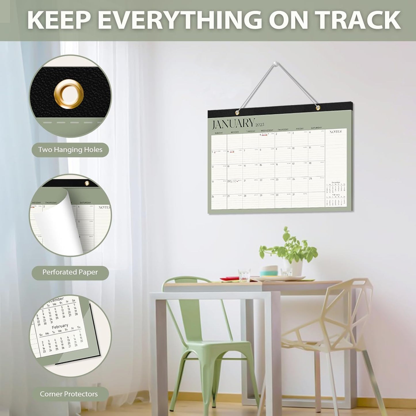 Desk Calendar 2025-2026, Runs Until December 2026 - Large Size 17" x 12" Desktop/Wall Monthly Calendar with To Do List, Personal Desk Calendar Planner for Home, School, Office