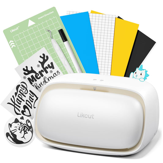 Vinyl Cutter Machine S501 - Smart Compact Sticker Maker for Vinyl & Paper Crafts, Portable Plotter DIY Cutting Machine for Sticker Joy Craft & Party Supplies, Wedding Decor, Beige