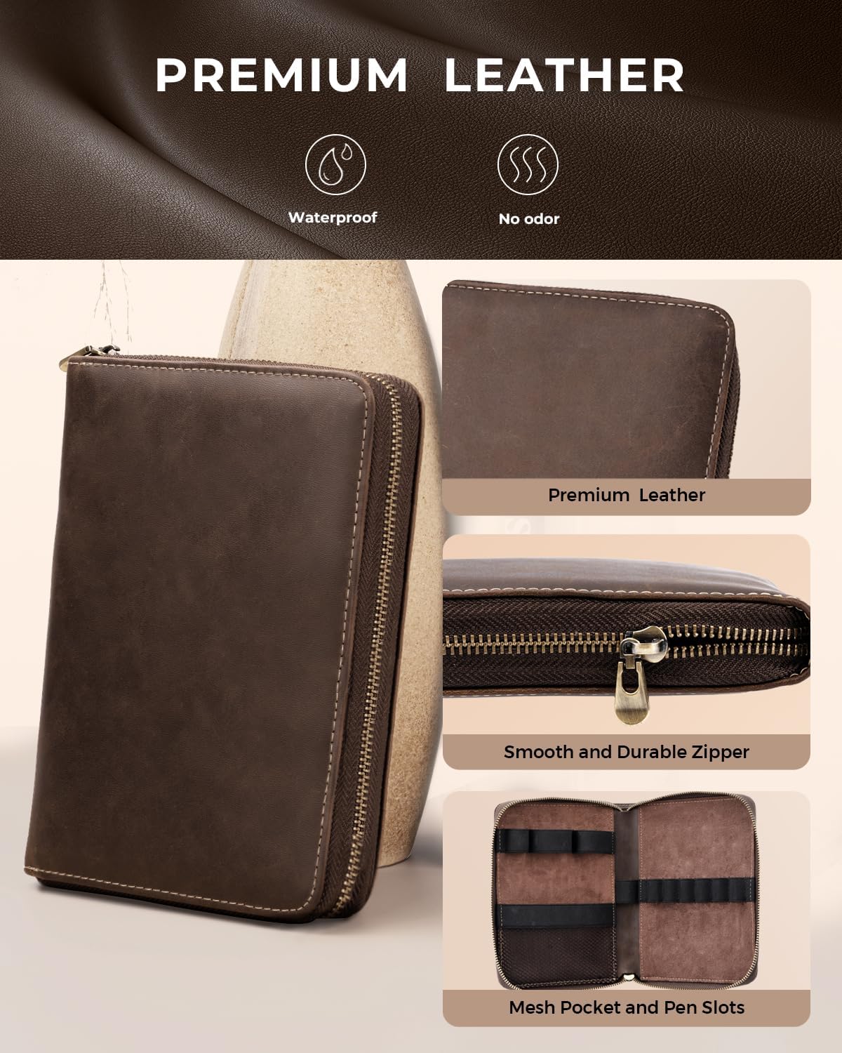 30PCS Art Mechanical Pencil Set with Leather Bag, Metal Artist Lead Pencil 0.5, 0.7, 0.9 mm, 3PCS 2mm Sketching Pencil (4H 2H HB 2B 4B 6B Color) with 464PCS Graphite Lead Refills for Drawing