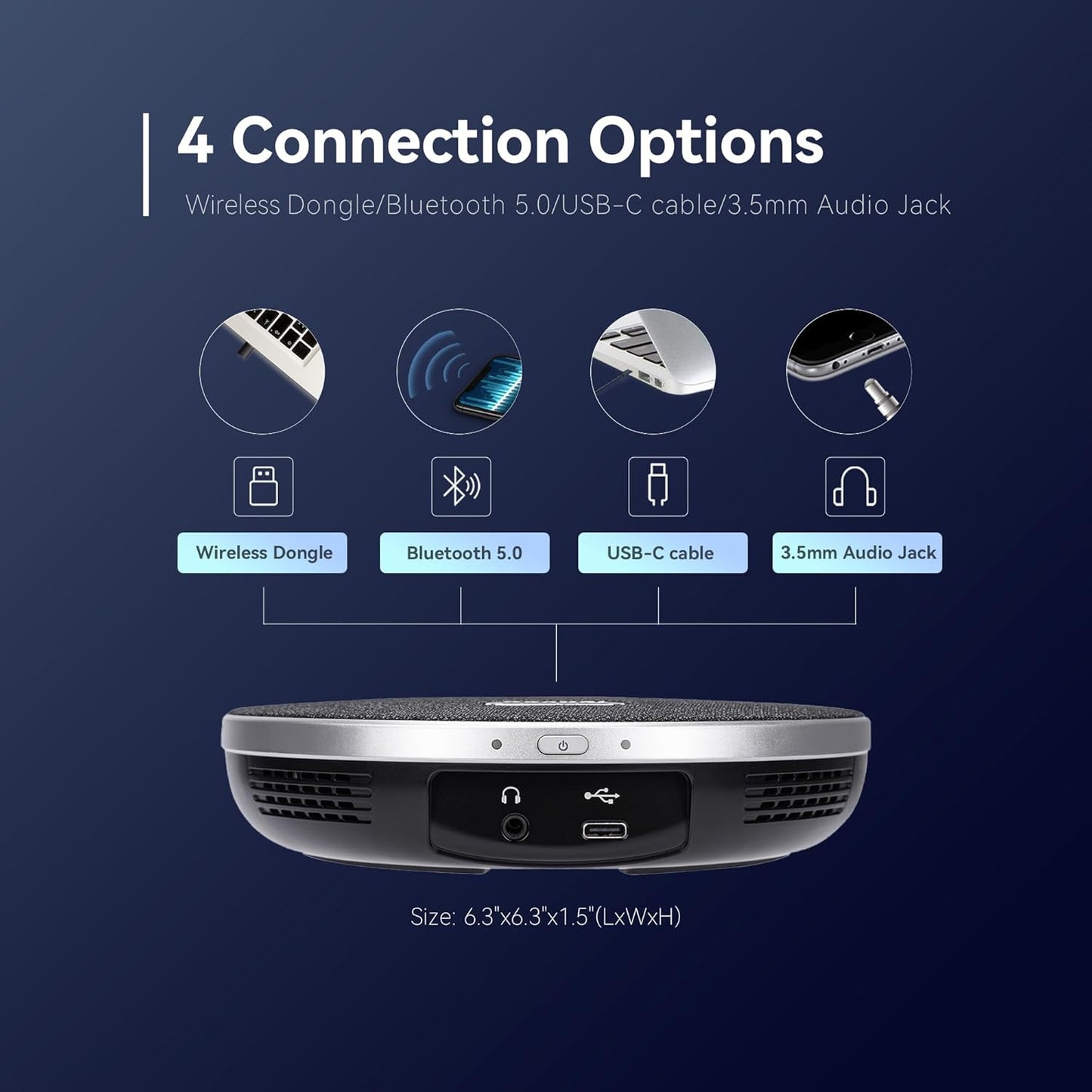 4K Conference Room Camera System, AI Auto-Tracking PTZ Camera 5X Digital Zoom with Speakerphone Set 120° Wide-Angle USB3.0 for Zoom YouTube Teams OBS and More