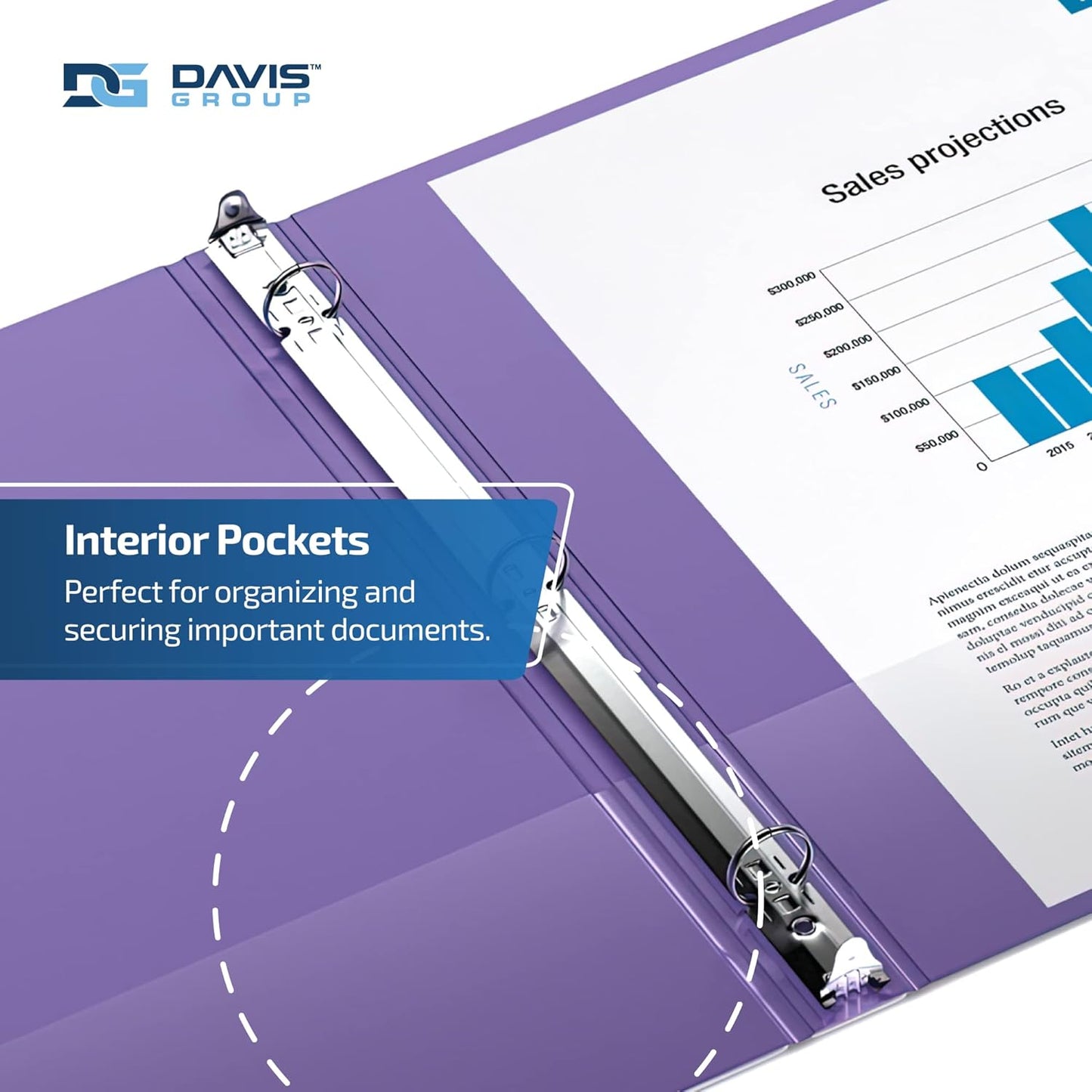 Easyview Premium 3-Ring Binders with Clear-View Covers and Round Rings, Binders for School or Office, 3 Inch, Pack of 6, Purple
