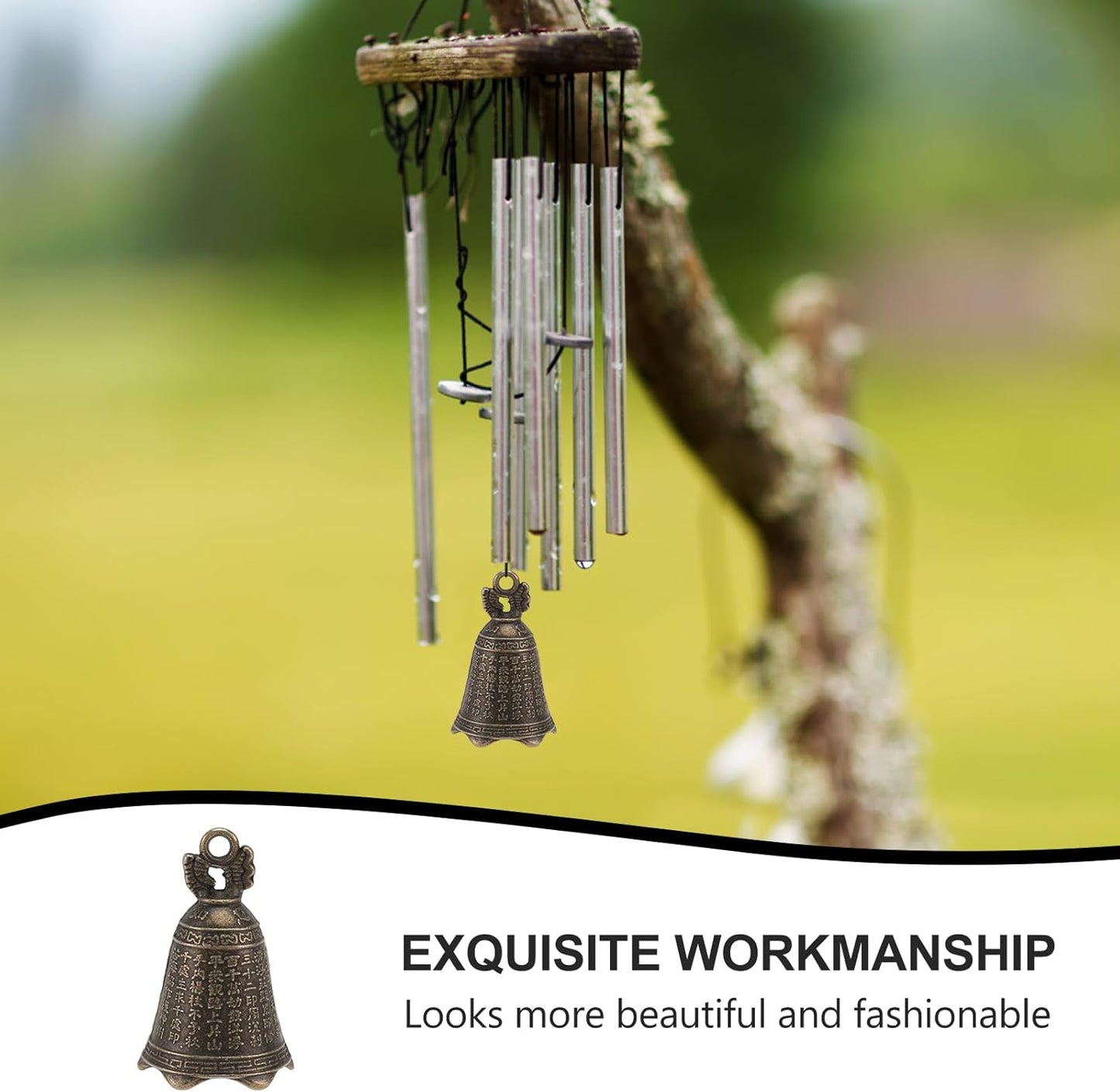 DOITOOL 10Pcs Vintage Bell Iron Bell Charm Craft Retro Bell Figurine Mini Jingle Bell Feng Shui Bell for DIY Wind Chimes Doorbell Keychain Pendants