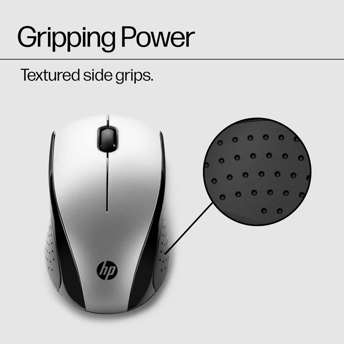 HP X3000 G3 Wireless Mouse Silver, up to 15-Month Battery,Scroll Wheel, Side Grips for Control, Travel-Friendly, Blue LED, Powerful 1600 DPI Optical Sensor, Win XP,8, 11 Compatible (683N9AA#ABL)