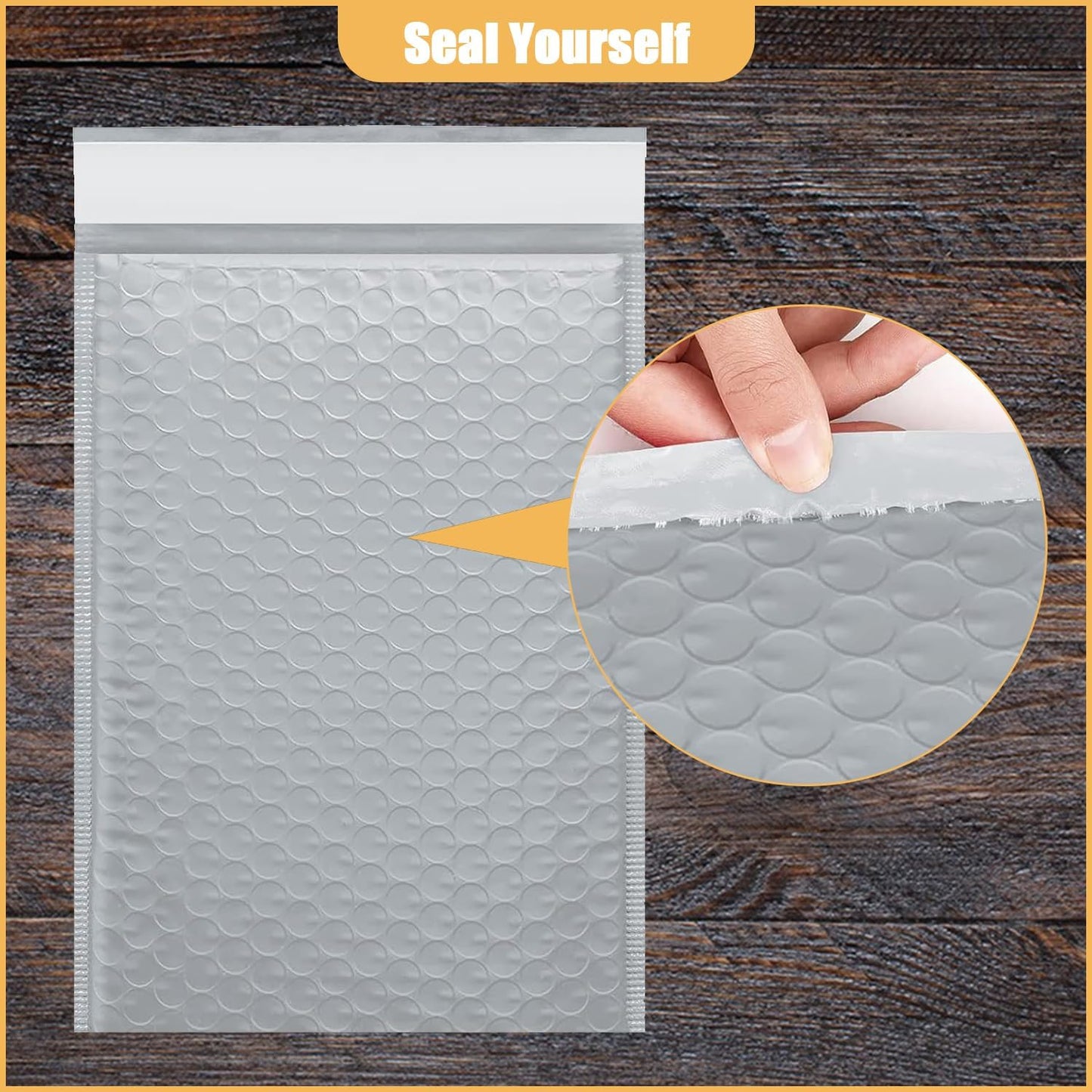 7.25in x 11in Bubble Mailer, Gray Poly Mailer, Padded Envelope, Shipping Envelope, Waterproof, Self-Sealing, For Small Business, Shipping, Mailing, Boutique Packaging(100PCS)