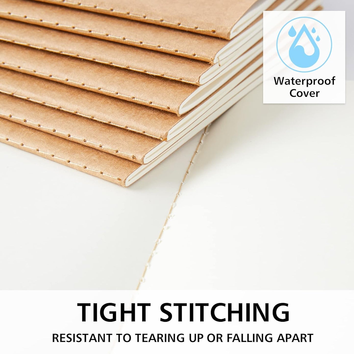 feela 30 Pack Blank Kraft Notebooks, Unlined Sketchbook Note Pad Travel Journal for Drawing Doodling Writing, Journal Bulk For Women Kids Students Office School Supplies, A5, 60 Pages, 8.3” X 5.5”