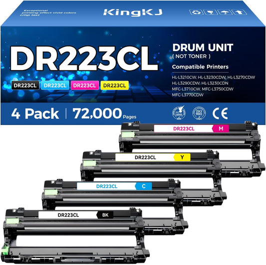 DR223CL DR-223CL Drum Unit (Not Toner)Set 4-Pack Replacement Compatible for Brother DR-223CL Imaging Drum HL-L3270CDW HL-L3210CW MFC-L3770CDW HL-L3290CDW MFC-L3750CDW L3710CW L3230CDW L3230CDN Printer