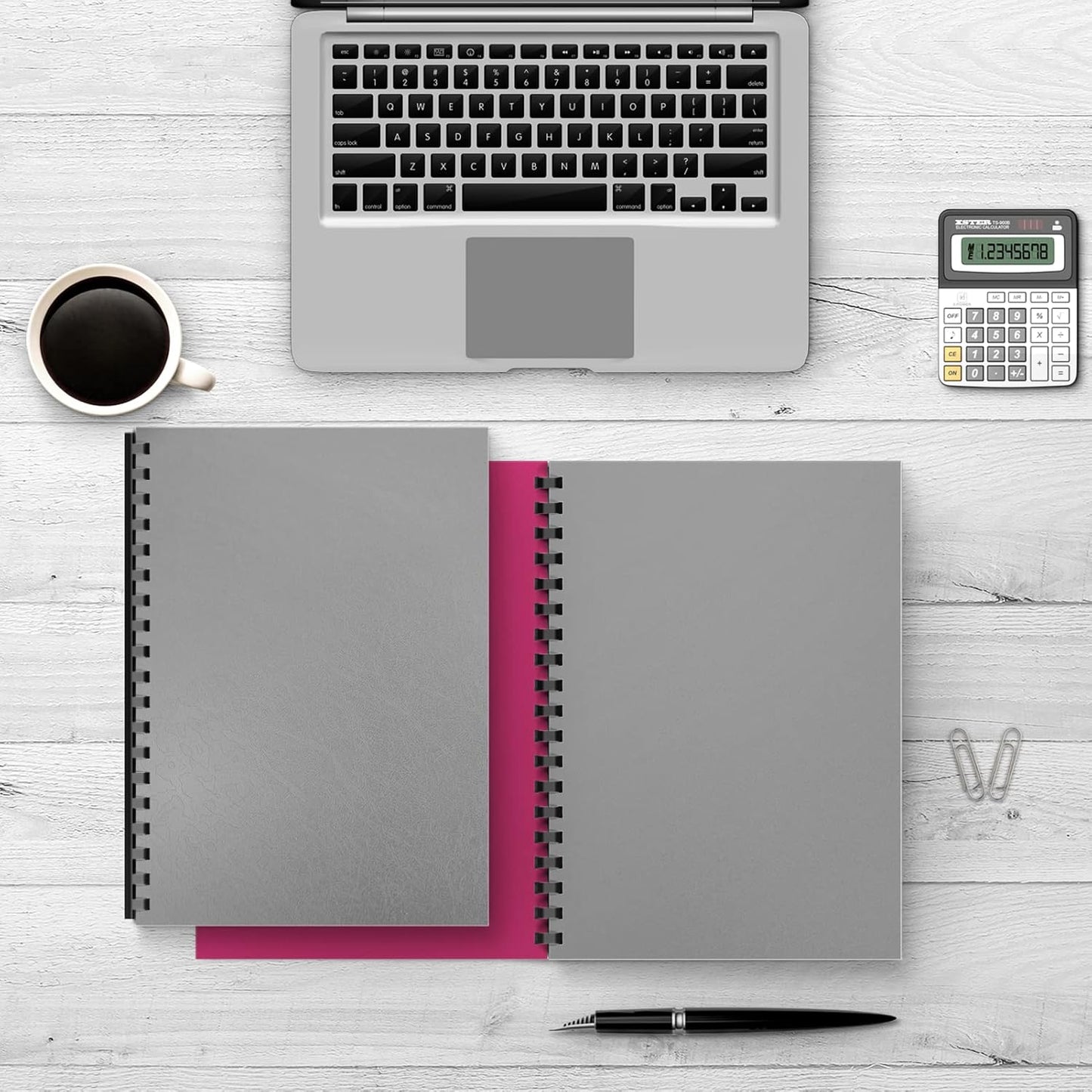 Binditek 50 Pack 16 Mil Leather Textured Polycovers - Binding Presentation Covers for Business Reports and Proposals 8-1/2 x 11 Inches, Grey Color, for Students and Coworkers