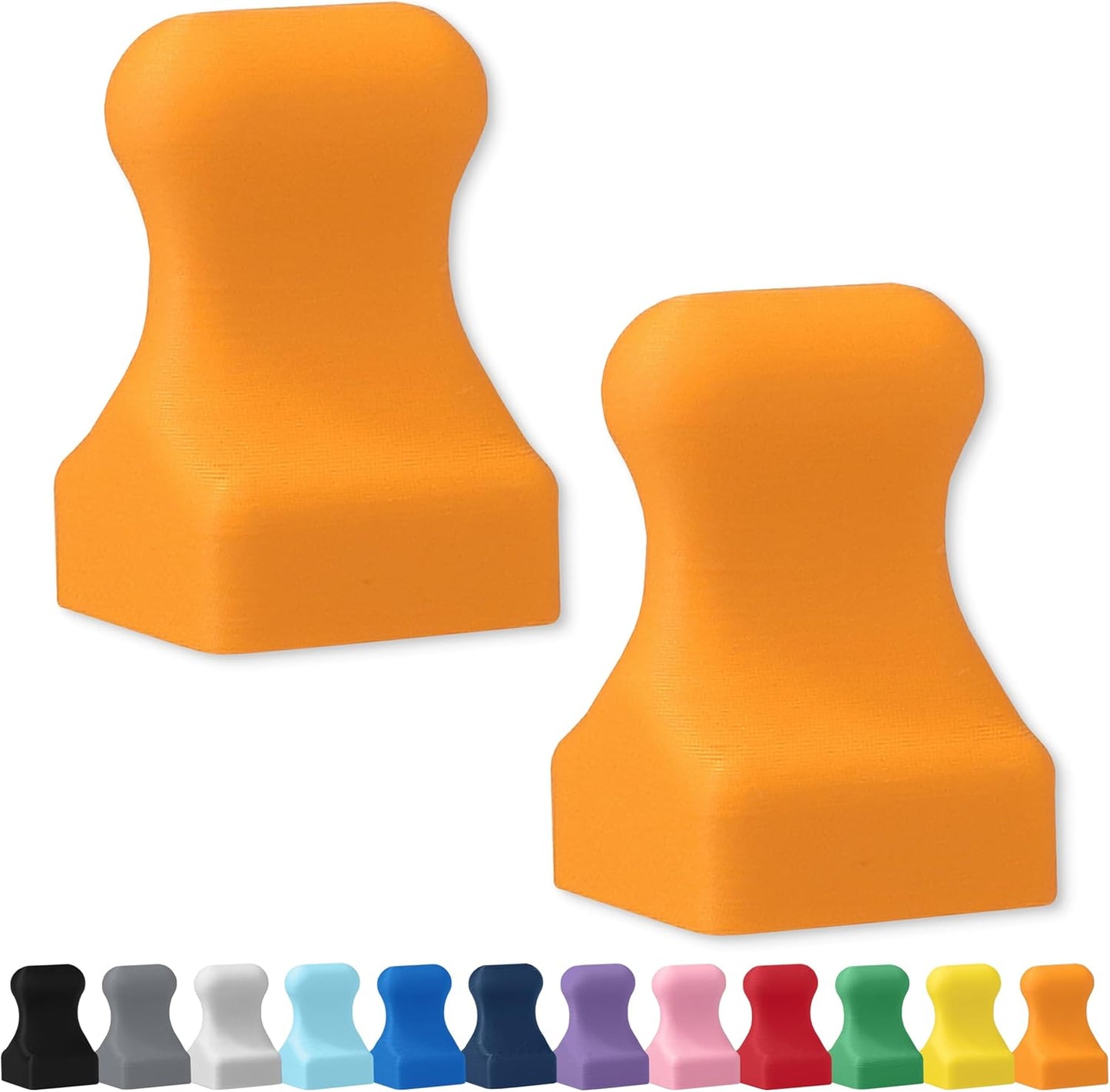 Glassboard Studio MiniPawn Magnet - Strong Neodymium Rare Earth Magnets for Fridge, Whiteboard, Locker & Magnetic Glassboards - Crafting & Office Use - Strong Fridge Magnets (Tangerine Orange, 2)