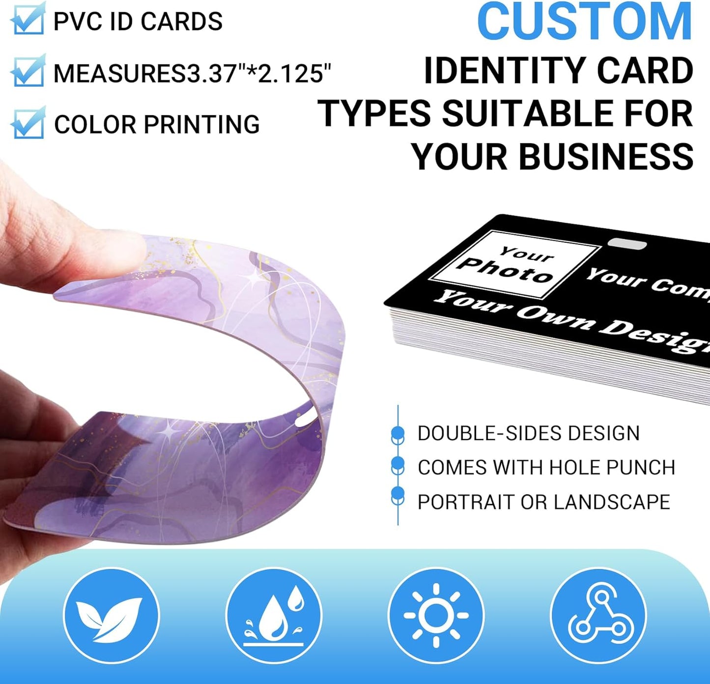 Custom Id Badge Custom Id Card Identification Badges Customizable Personalized Name Badge Customize Name Tag Photo Logo Employee Work Office Volunteer Customized Personal (Vertical-9)