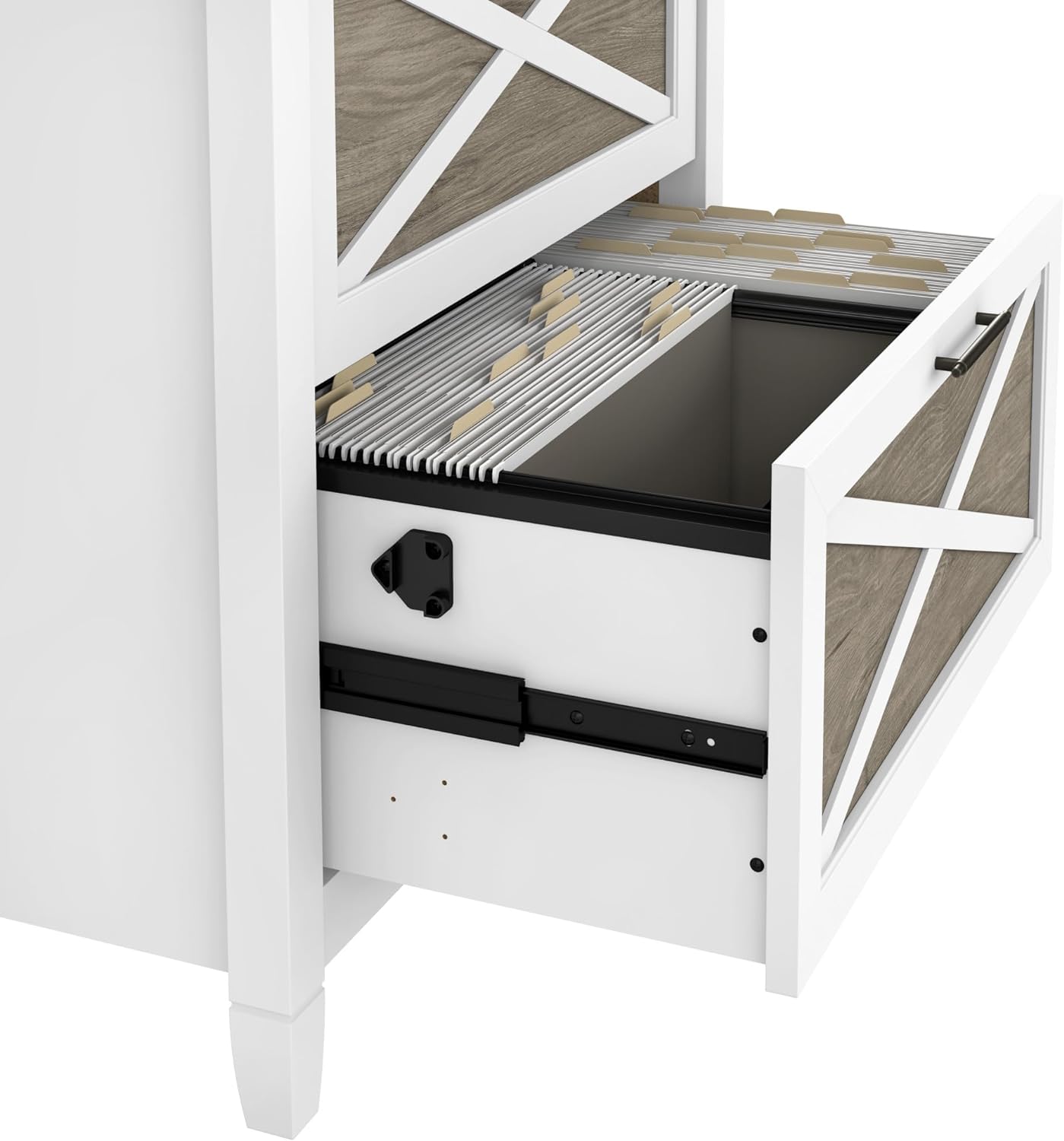 Bush Furniture Key West Lateral File Cabinet, Modern Farmhouse 2 Drawer File Cabinet for Home Office