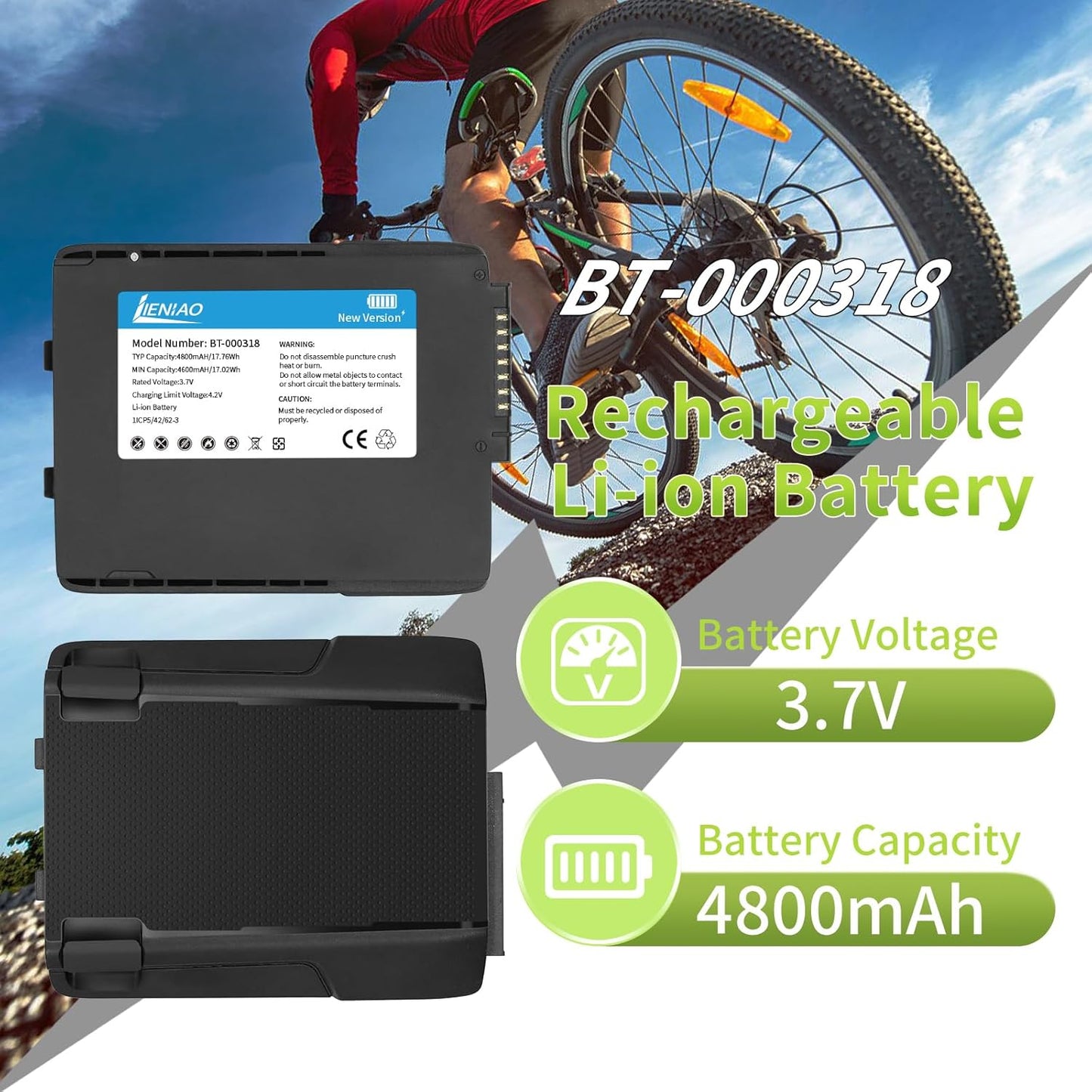 15 Pack for Zebra Scanner Battery TC77 BT-000318 [New Version 4800mAh] for Zebra TC77 Battery TC70 TC70x TC72 TC75 TC75x TC700H TC700K TC77HL TC720L Barcode Scanner BT-000318-01