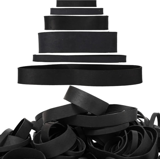 65Pcs Rubber Bands Assorted Sizes Black 6 sizesMixed wide Elastic Bands for for Survival Office Supply Tactical Rubber Bands