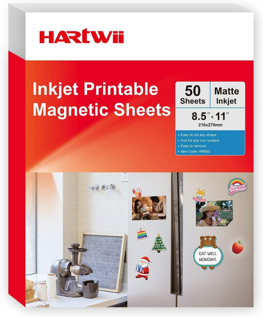 50 Sheets Bulk Printable Magnet Matte Sheets for inkjet printer Make Refrigerator Photo 13.5mil 8.5 x 11 inches Thick magnetic printer paper for cricut