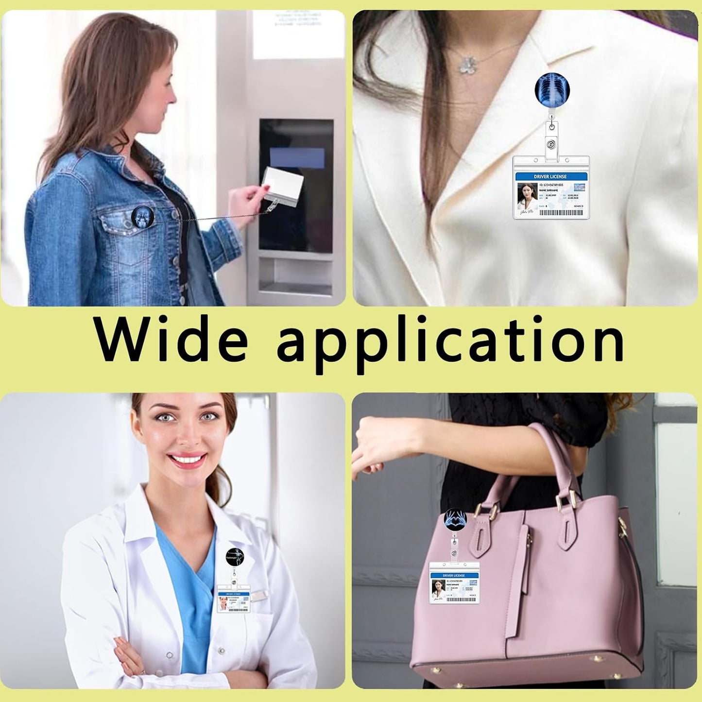 16pcs Badge Reels Retractable Badge Holders,Id Badge Holders Retractable with Clip,Cute Badge Reel for Men,Women,Girls 12