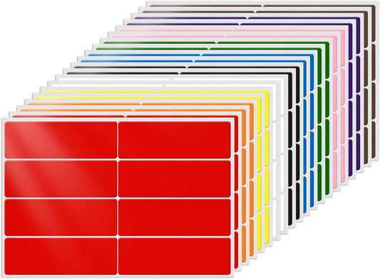 10 Colors Assorted Labels Stickers 3×1 Inch Vinyl Rectangular Label Removable Waterproof Color Coding Name Tag for Classroom Office File Inventory Marking 160 PCS