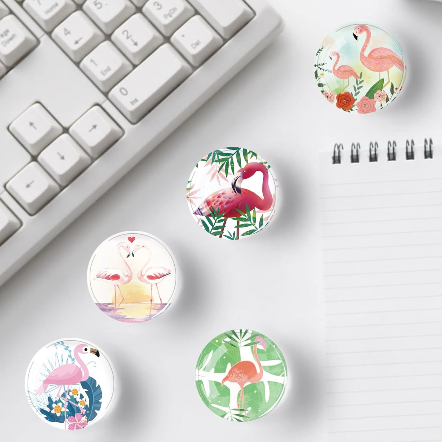 12Pcs Glass Strong Magnetic Refrigerator Magnet Fridge Sticker,Cute Flamingo Fridge Magnets Decoration for Crafts,Strong Fridge Magnets for Kitchen, School,Office Whiteboard, Cabinet and Dishwasher