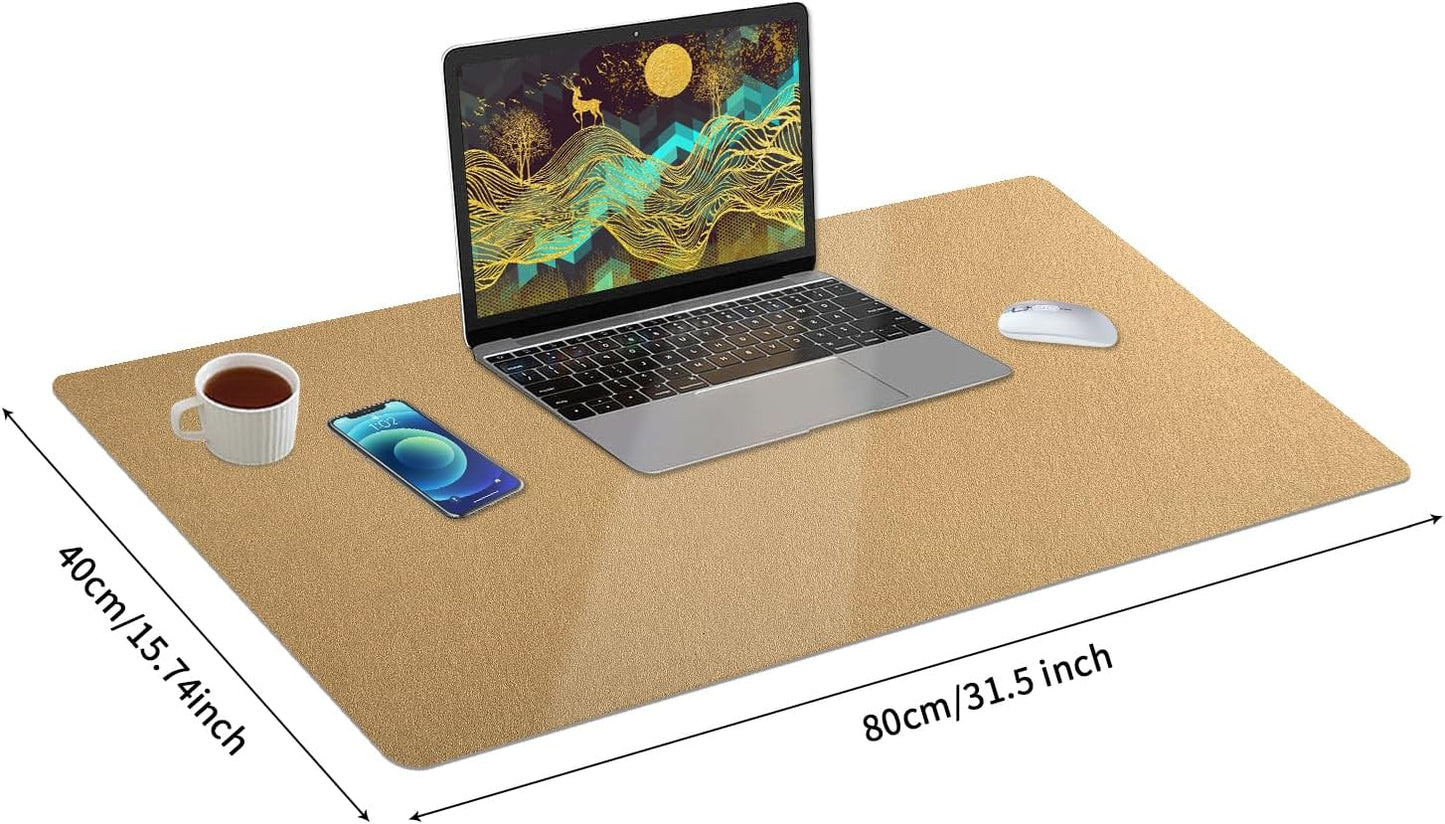 Bloss Gold Desk Mat, PU Large Mouse Pad for Desk, Desk Matt for Desktop, Desk Pad Mat Waterproof, Computer Mat for Office/Home/Decor/Desk Protector(31.5 x 15.7 Inches)