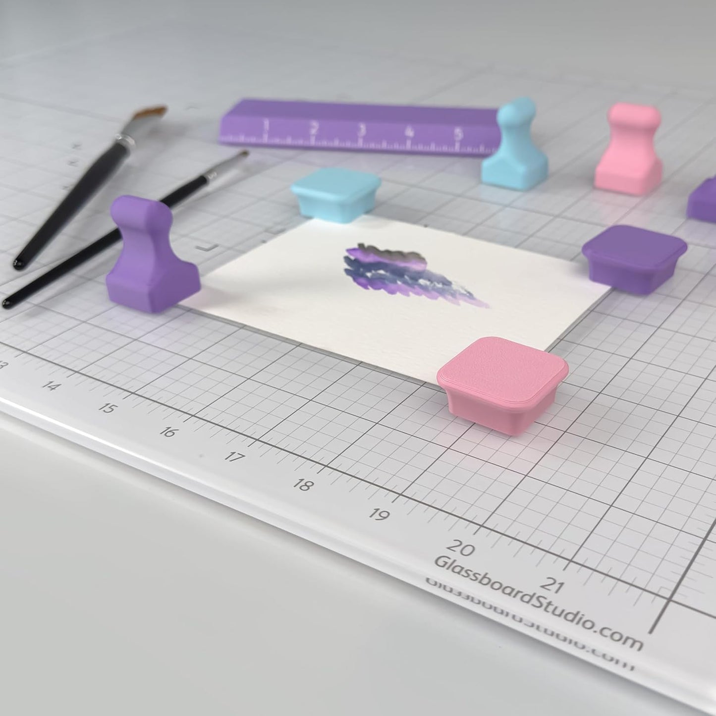 Glassboard Studio MiniBar Magnet - Strong Neodymium Rare Earth Magnets for Fridge, Whiteboard, Locker & Magnetic Glassboards - Ideal for Crafting & Office Use - Strong Fridge Magnets (Cherry Red, 12)