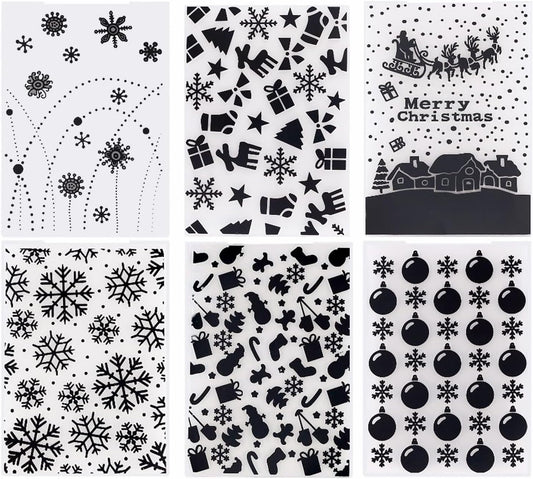 Christmas Plastic Embossing Folders Christmas Snowflake Leaves Deer Stencil for Scrapbooking Card Making,Template DIY Craft Paper Card Background Embossing Folder for Photo Album Decoration