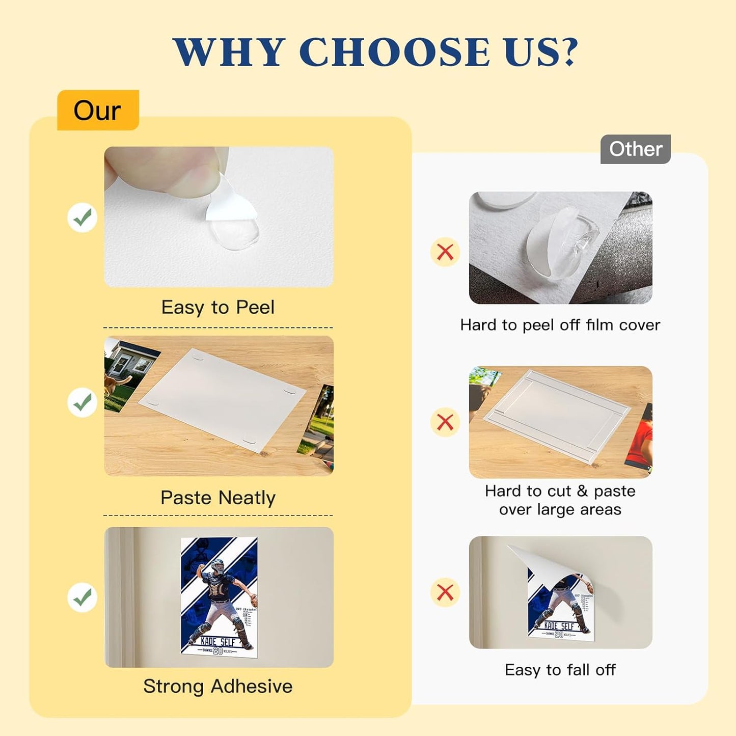 Adhesive Stick Dots, Putty Sticky Tack, Double Sided Mounting Glue Dots for Wall Hanging, Crafts, Balloons, Poster, Festival, Party, Decorations - 300 Dots