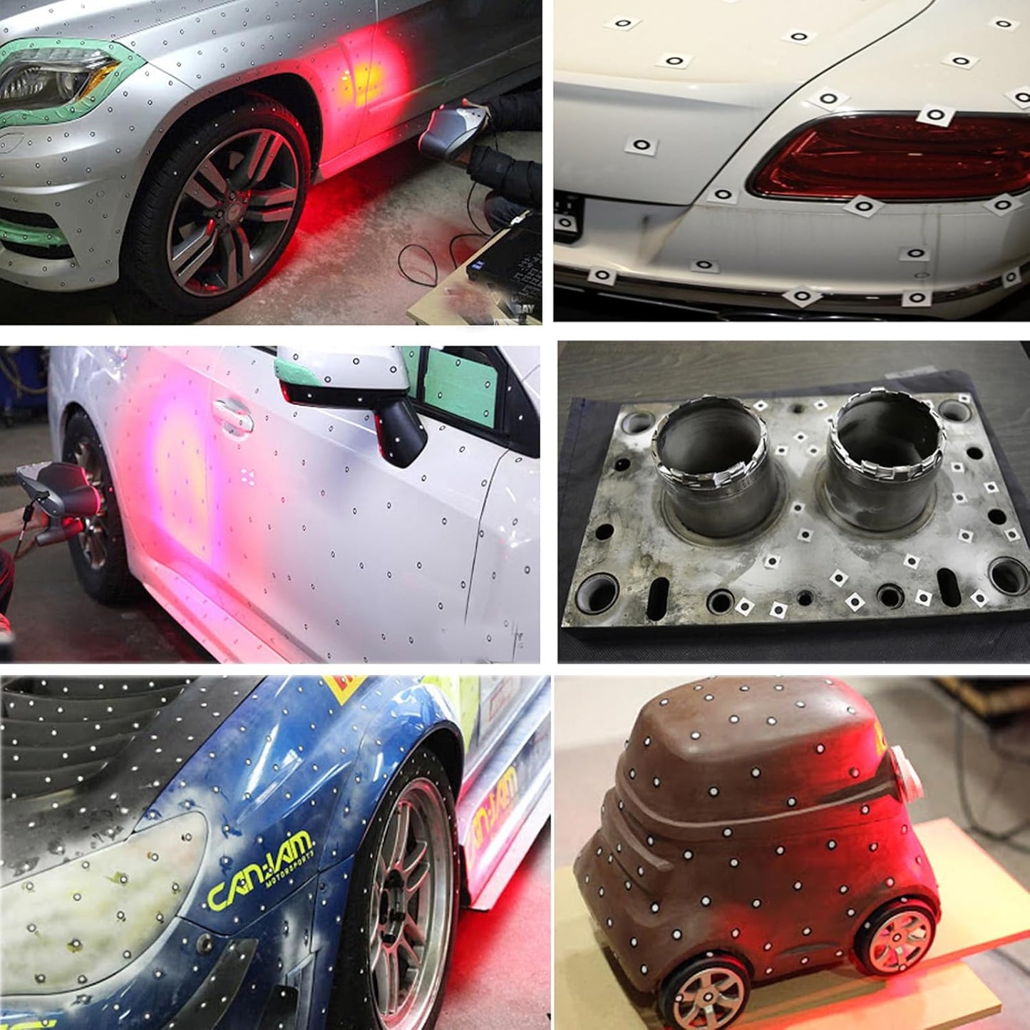 3D Scanner Markers for Industrial and Consumer 3D Scanner Optical Tracking Projects, HogarDeco 6.0mm 3D Scanner Dots 3D Target for Industrial and Interest 3D Scanning (500pcs, Inner 6mm, Outer 10mm）