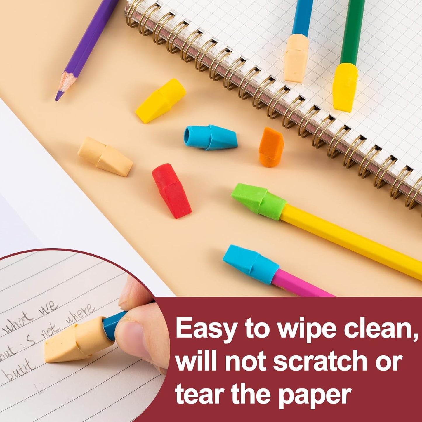 30 Pack Random Color Pencil Top Erasers, Halloween Pencil Topper Erasers, Fun Pencil Cap Erasers Bulks, Writing Supplies for Office, Teacher, Adults Painting Drawing