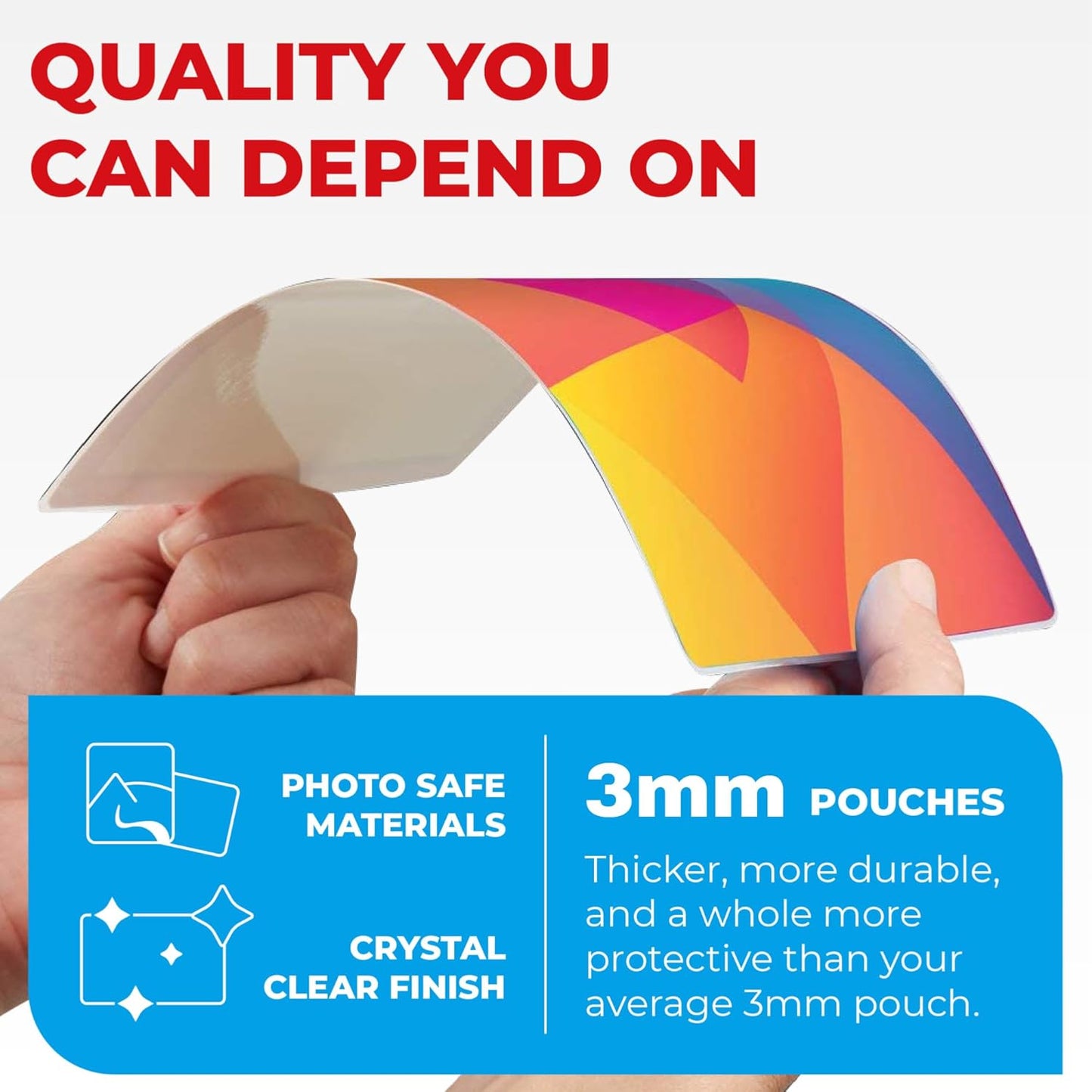 3MIL Thermal Laminating Sheets (125 Count) Photo, Card, Notecard, ID Badge, and Business Card Sizes, Dry-Erase Friendly Laminating Pouches, Compatible with Laminators, Crystal Clear Laminated Finish