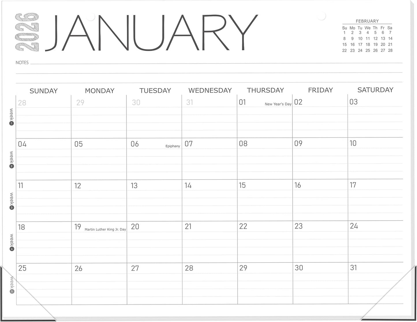 GuassLee Desk Calendar 2026, 12-Month Desk Calendar from January. 2026 to December. 2026, 14" X 11" Monthly Desk Planner, Table Desk Top Calendar with Thick Paper for Office Home Planning & Organizing