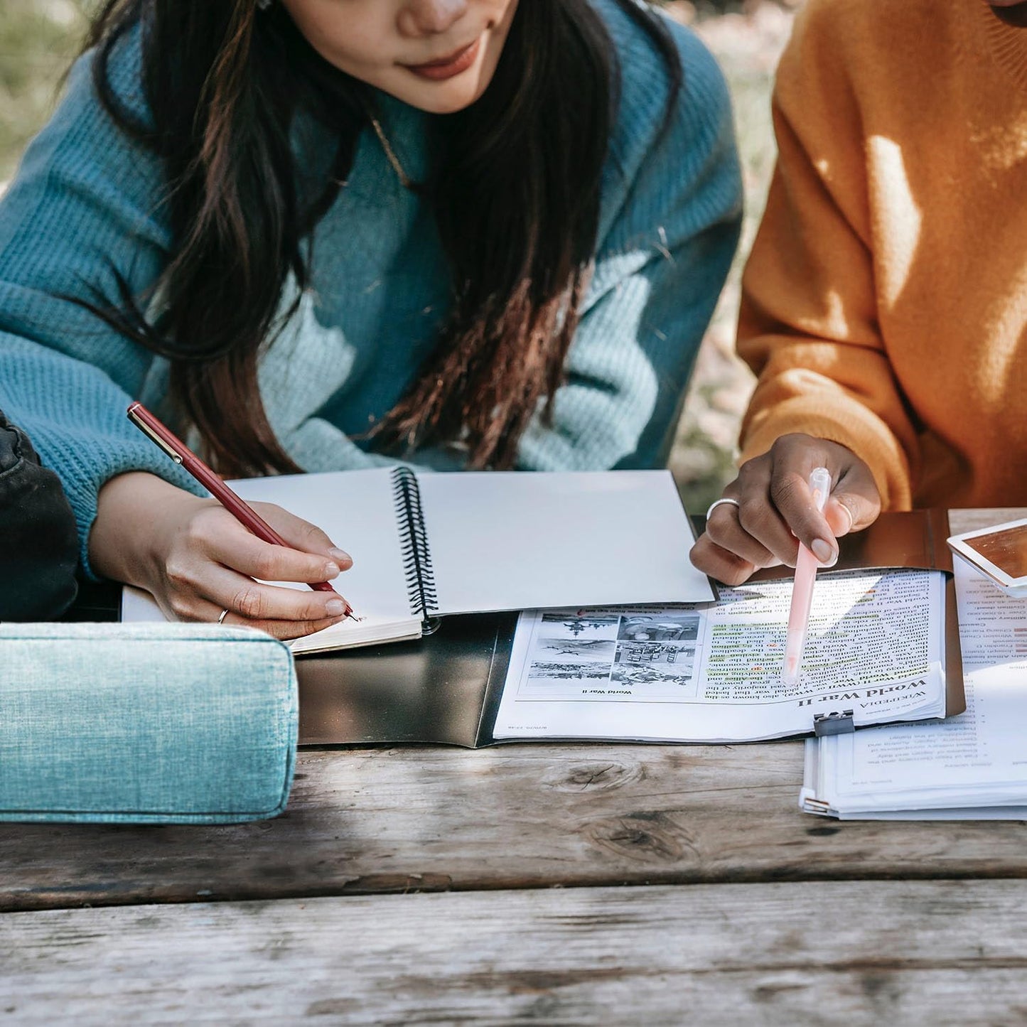 Della Gao Small Pencil Case Large Capacity Pencil Pouch Marker Pen Bag Coin Pouch Office Stationery Organizer (Blue)