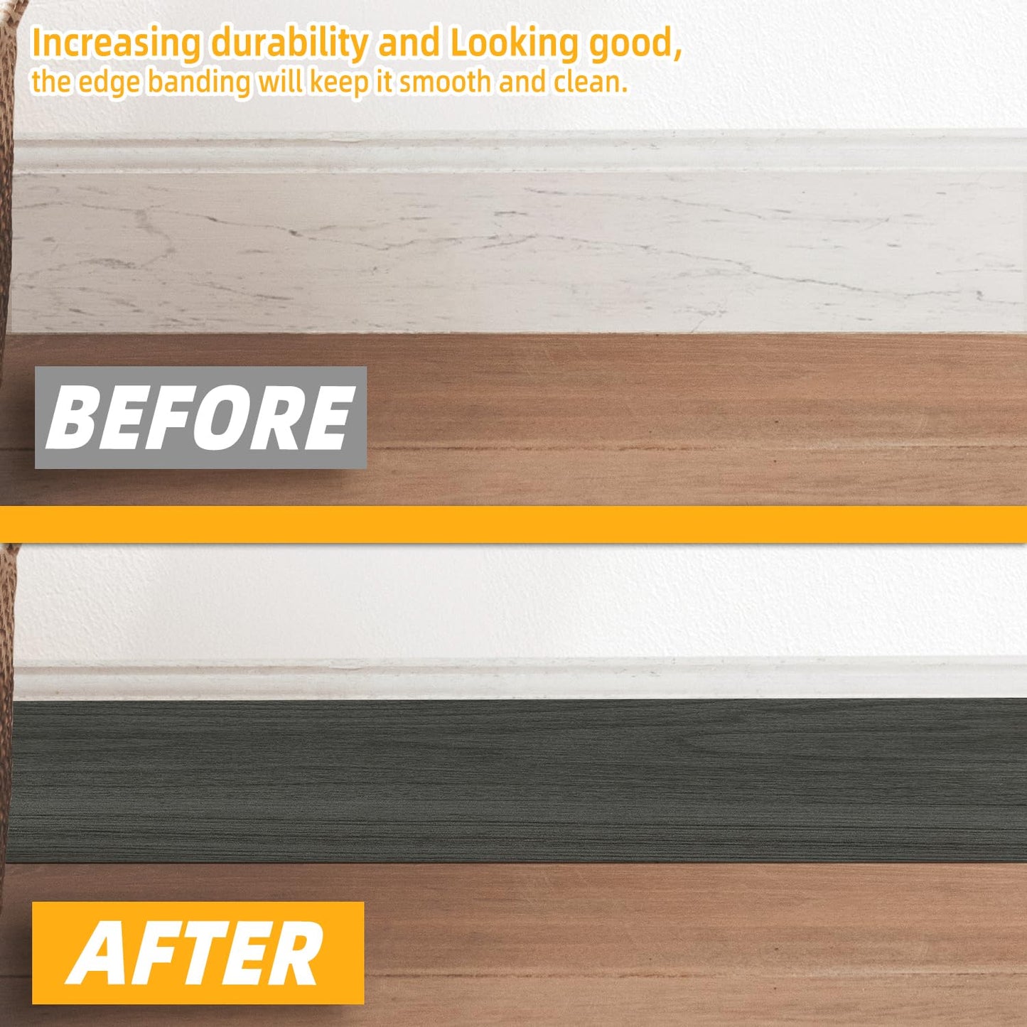 GSCIT Club Wood Grain Repair Tape, 2.4 inch X 250ft Self Adhesive Dark Walnut Grain Repair Patch for Tables, Chairs, Baseboards, Doors, Windows, Floors, Handicraft DIY.