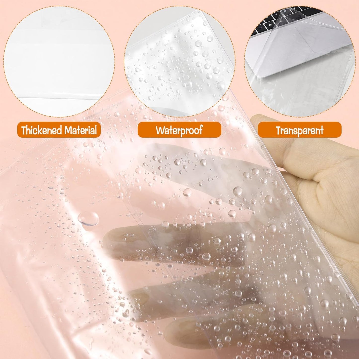 4 Pack A5 Clear Cover, Transparent A5 Jelly Planner Cover Waterproof Notebook Cover Plastic Sleeves Slip on Book Covers for Journal Weeks Planners and Books