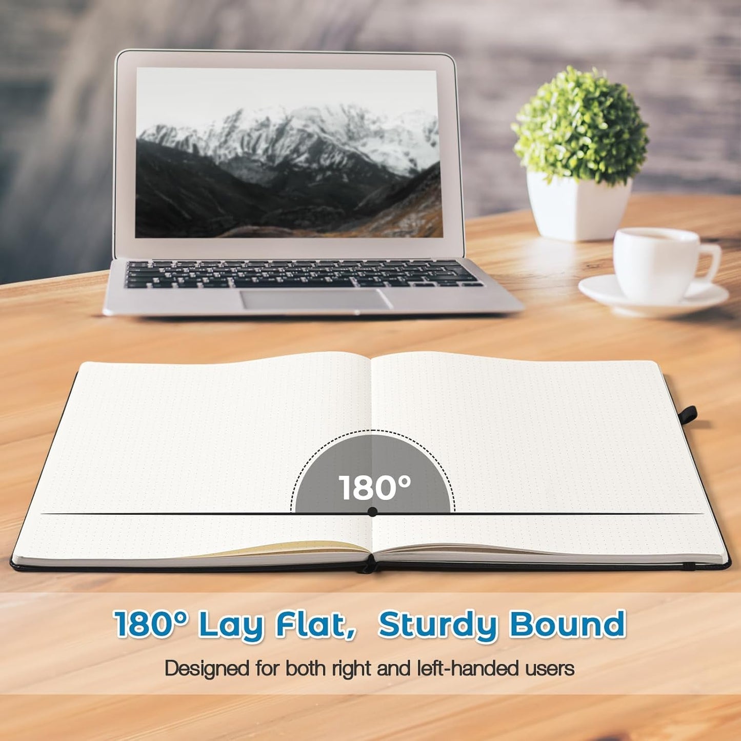 Dotted Journal, Hardcover Notebook 8.5 x 11, Dot Grid Notebook Journal for Women, Men, Large Leather Journals for Writing, Bullet, No Bleed Thick Paper, A4 Notebooks for Work, School, Notes, Navy